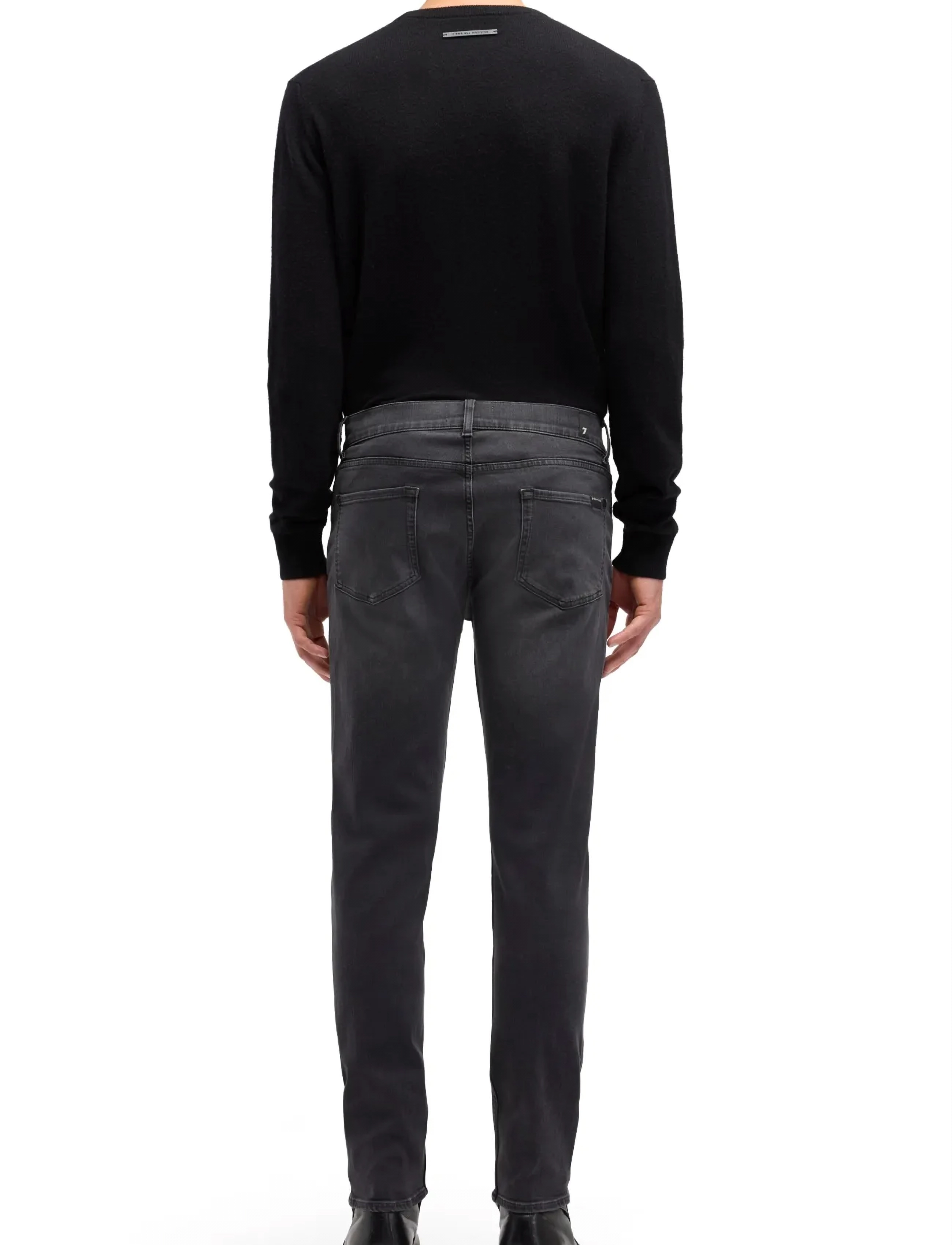 7 For All Mankind - SLIMMY TAPERED Washed Black - tapered jeans - black - 2
