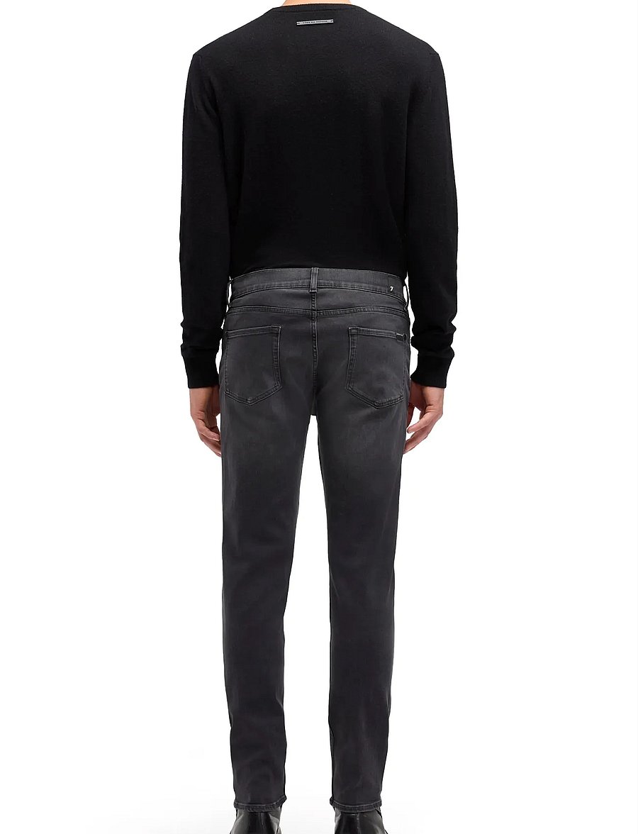 7 For All Mankind - SLIMMY TAPERED Washed Black - tapered jeans - black - 2