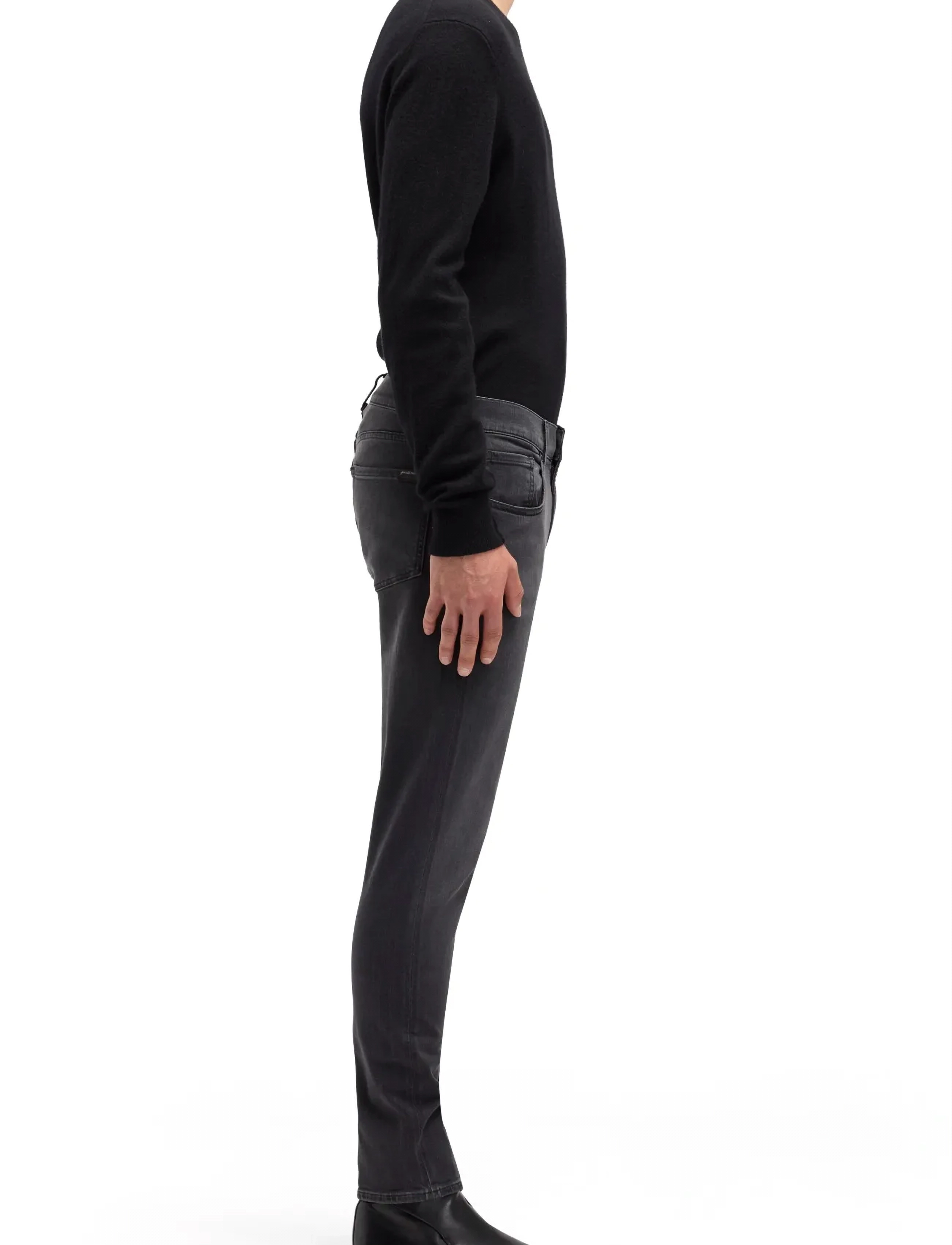 7 For All Mankind - SLIMMY TAPERED Washed Black - tapered jeans - black - 3