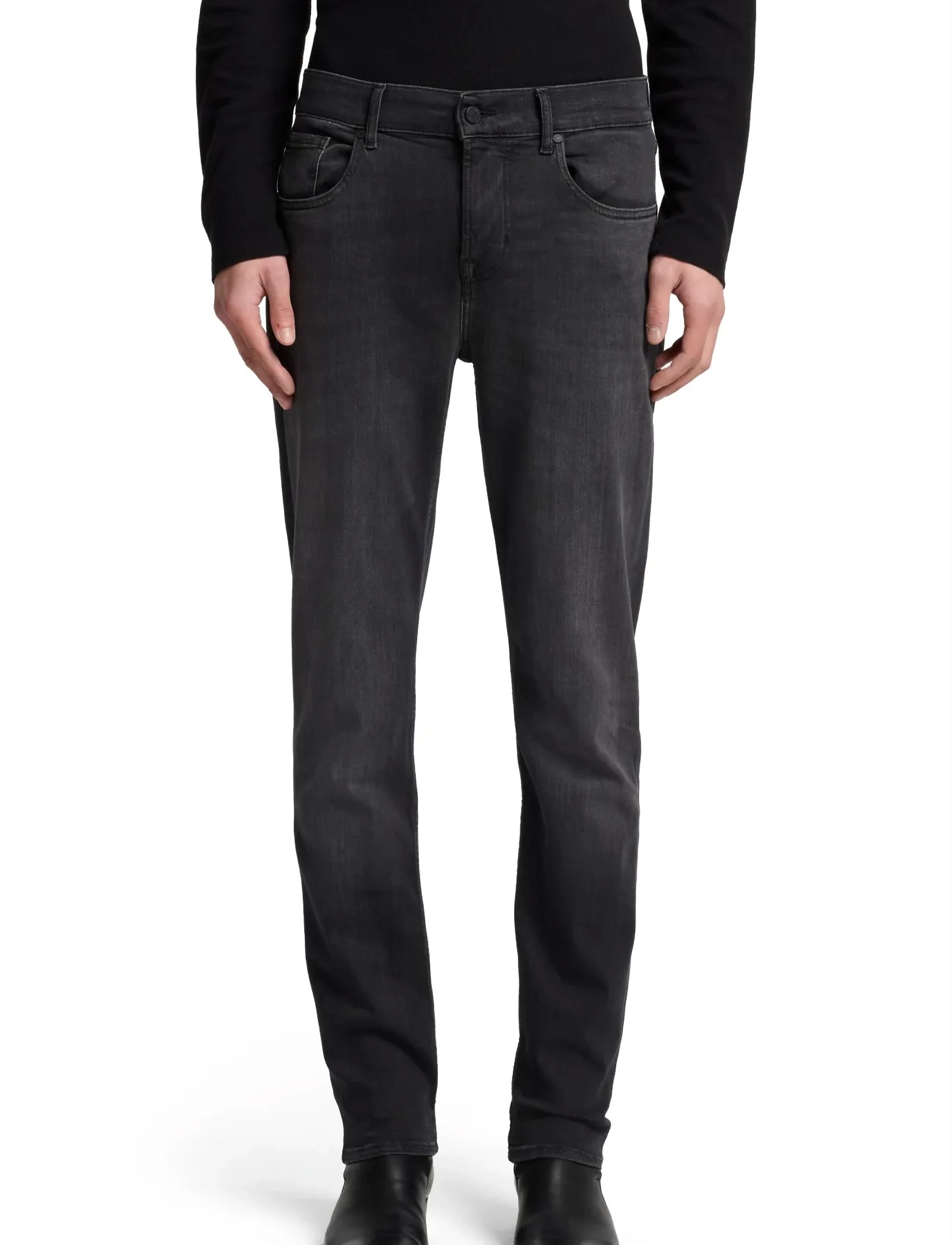 7 For All Mankind SLIMMY TAPERED Washed Black - Teksad - WASHED BLACK / black