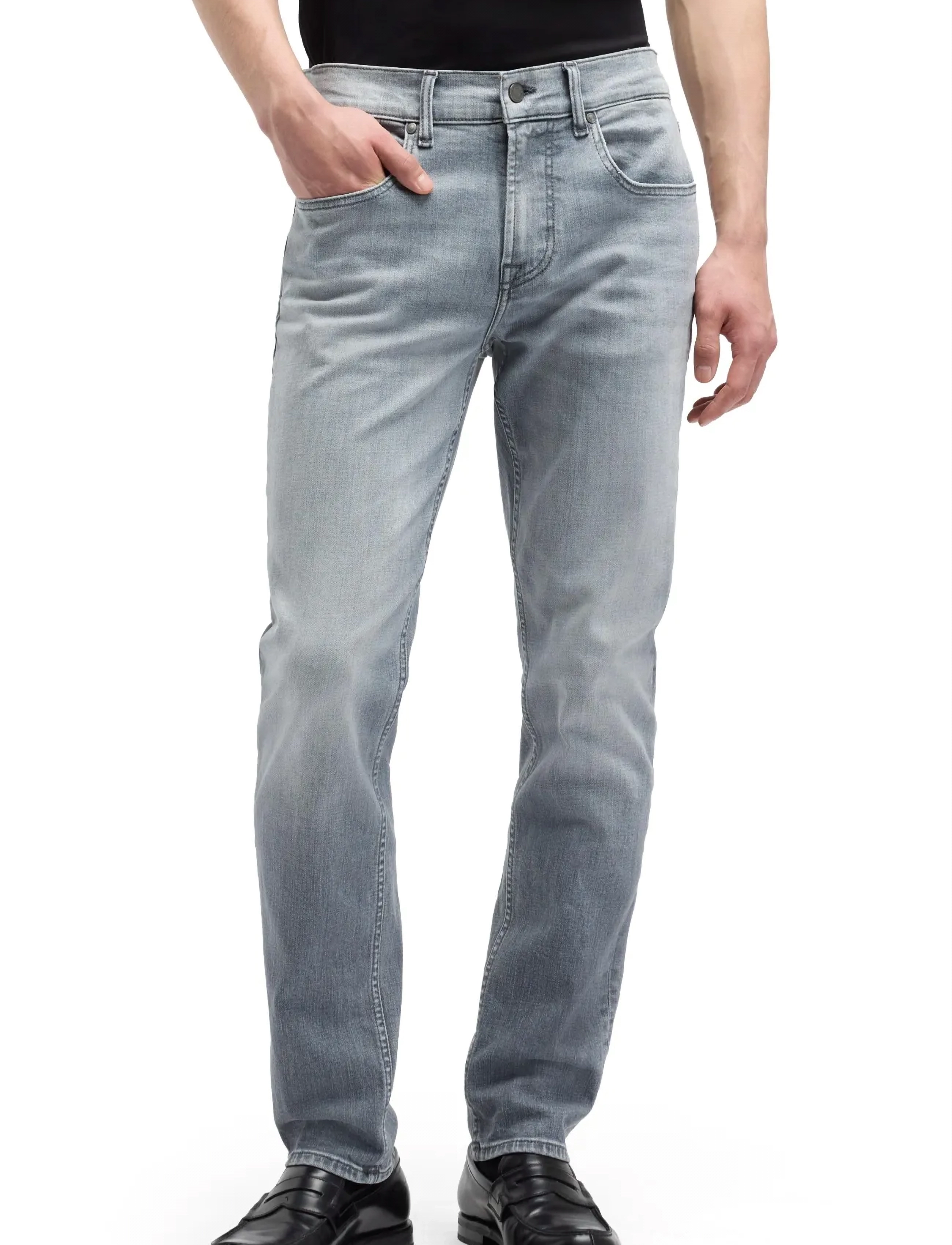 7 For All Mankind Slimmy Tapered Urban, 38 x 32, Jeans, Grau - Regular, Männerswear