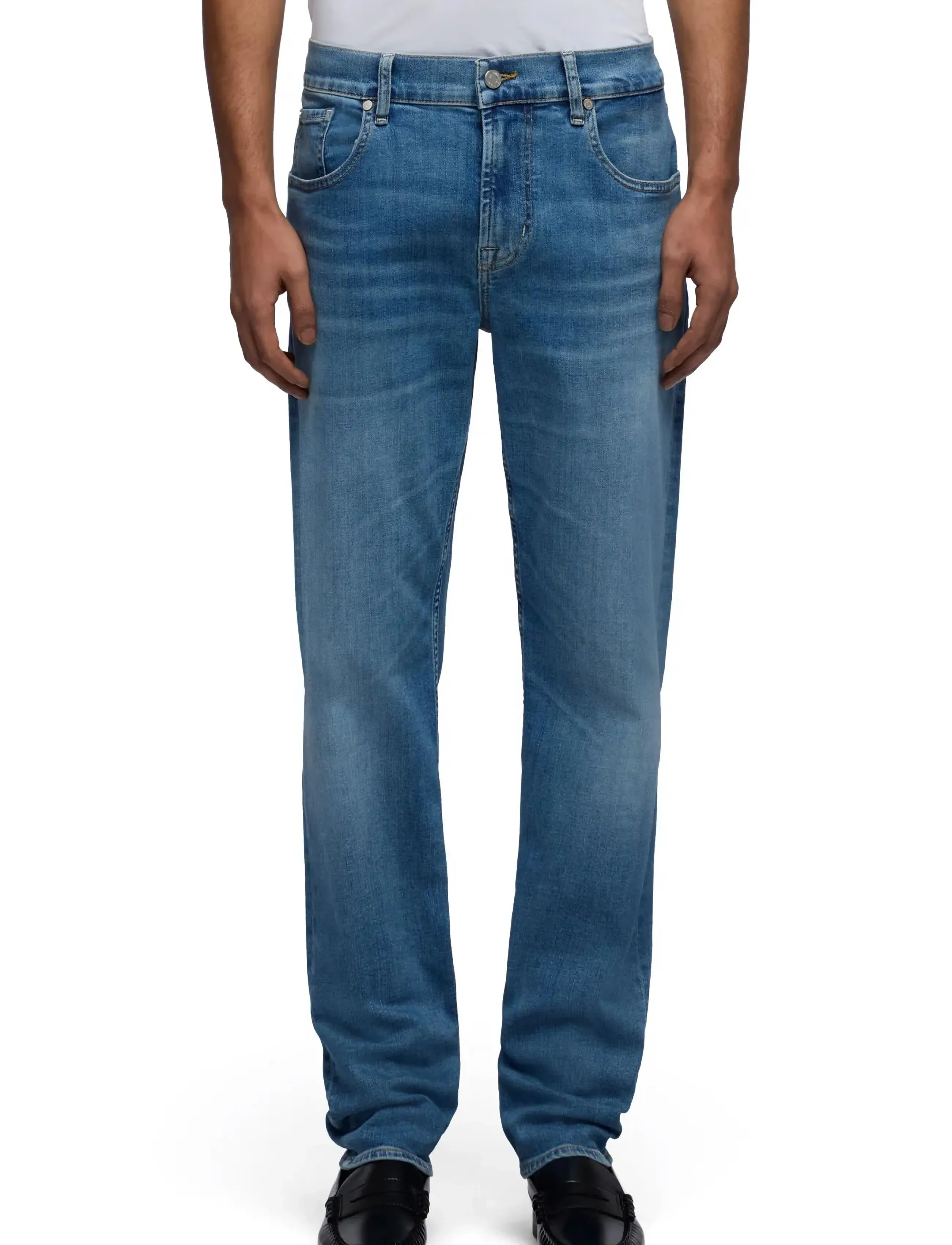 7 For All Mankind SLIMMY TAPERED Wavefrom - Brīva piegriezuma džinsi - WAVEFROM / blue