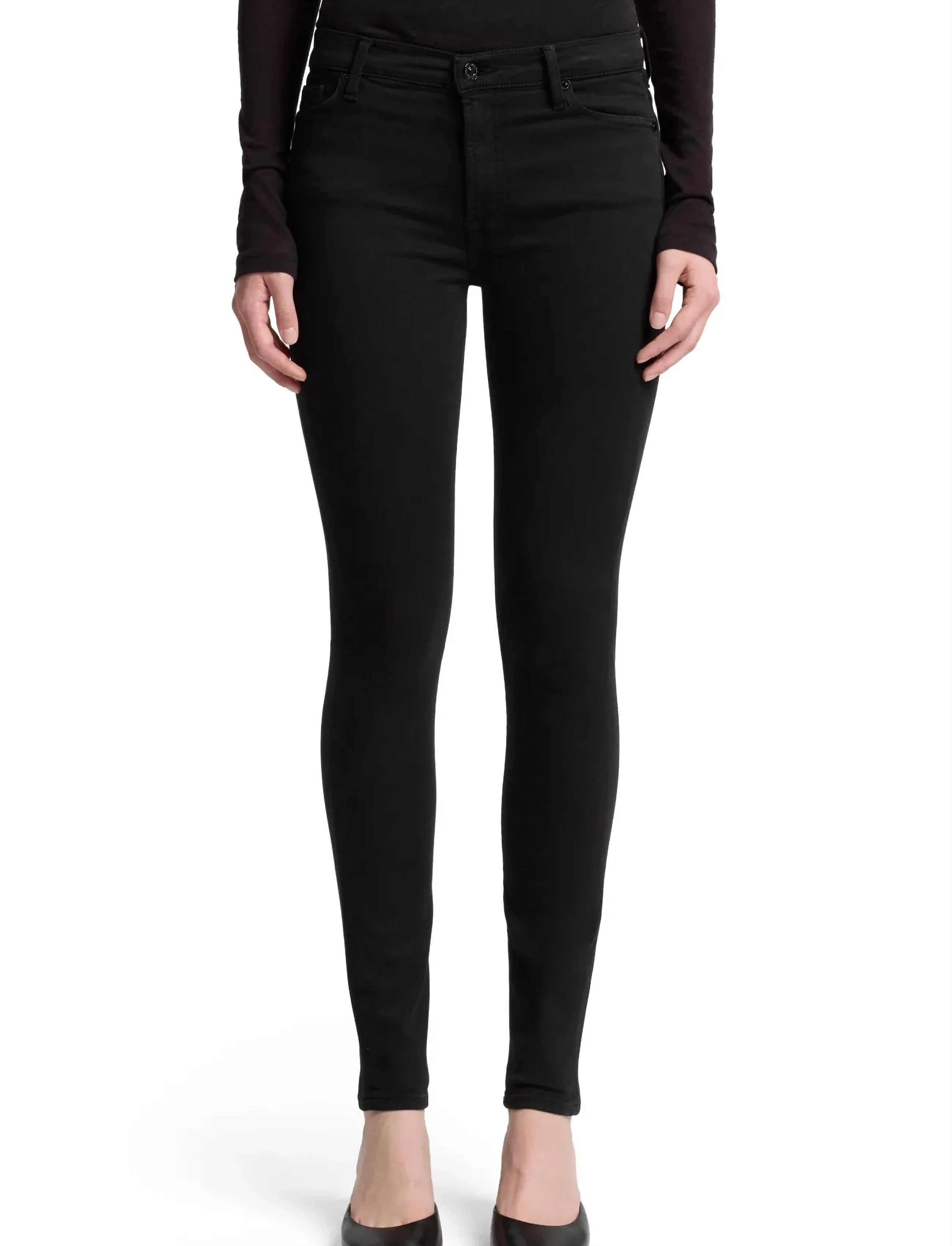 7 For All Mankind Hw Skinny Rinsed Black, 25 x 30, Jeans, Schwarz - Skinny, Frauen