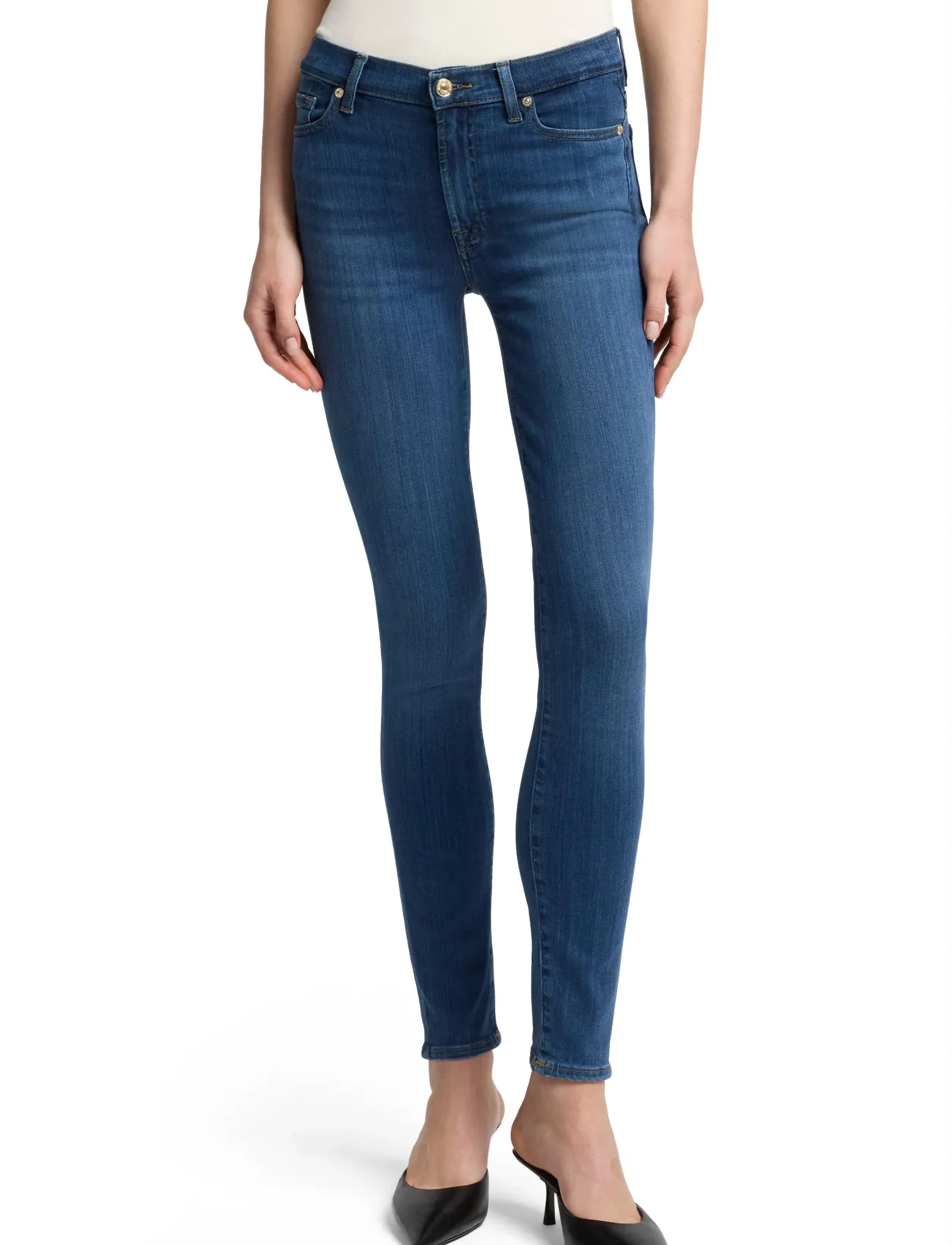 7 For All Mankind Hw Skinny Lovestory, 29 x 30, Jeans, Blau - Skinny, Frauen