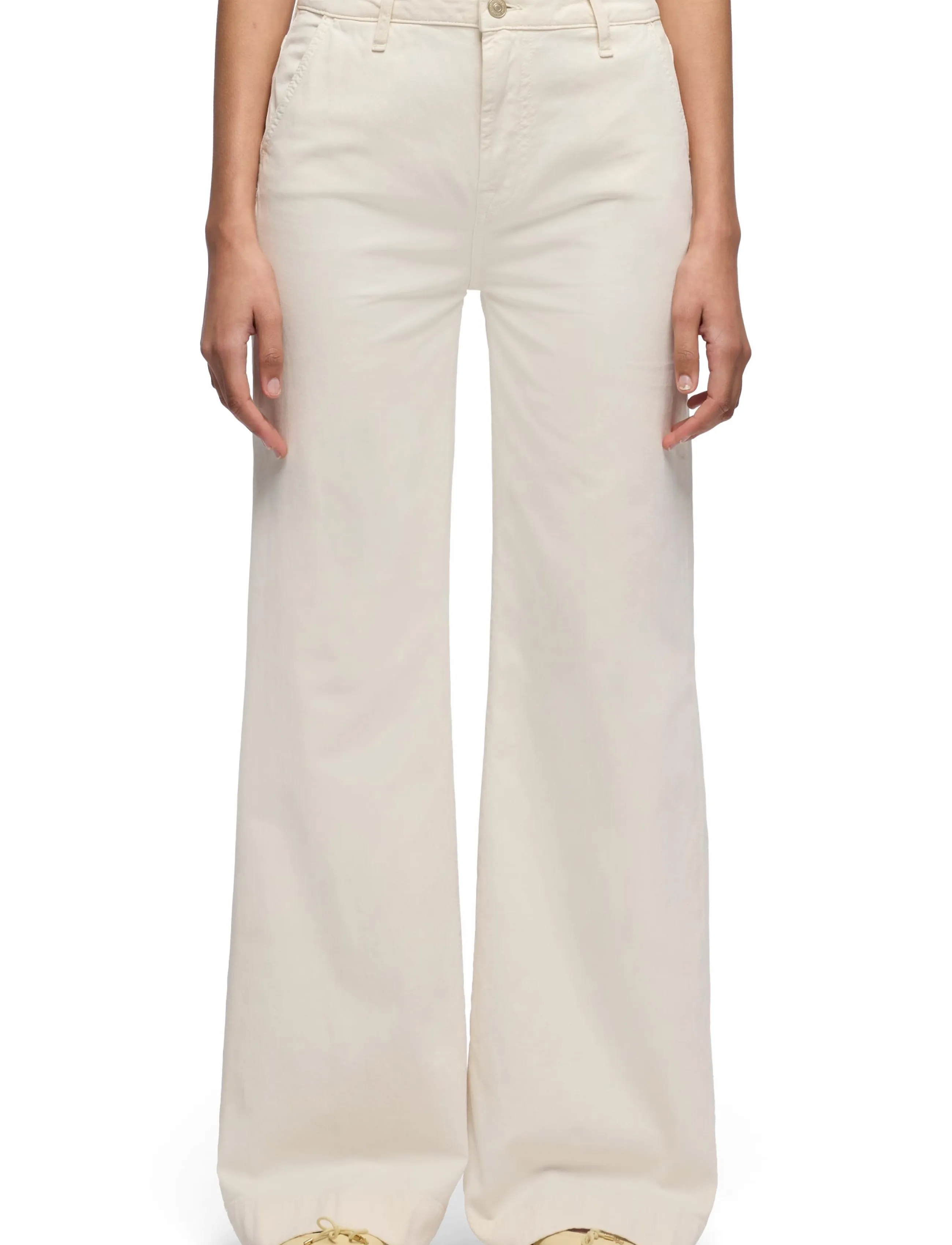 7 For All Mankind Modern Dojo Comfort Twill Ecru, 28 x 34, Trousers, Creme - Flared, Frauen