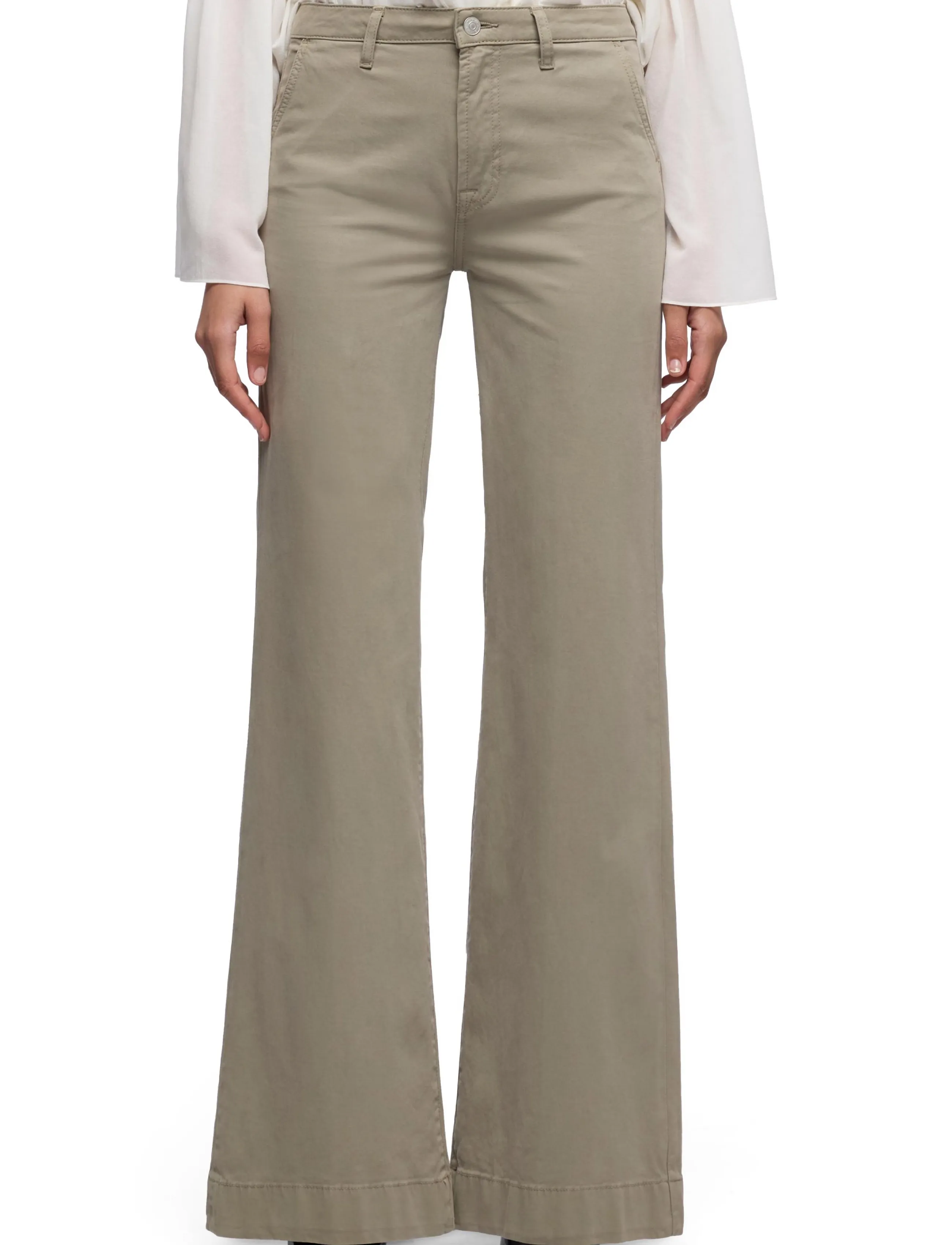 7 For All Mankind MODERN DOJO Comfort Twill Ecru - Schlaghosen - MILITARY / khaki/green