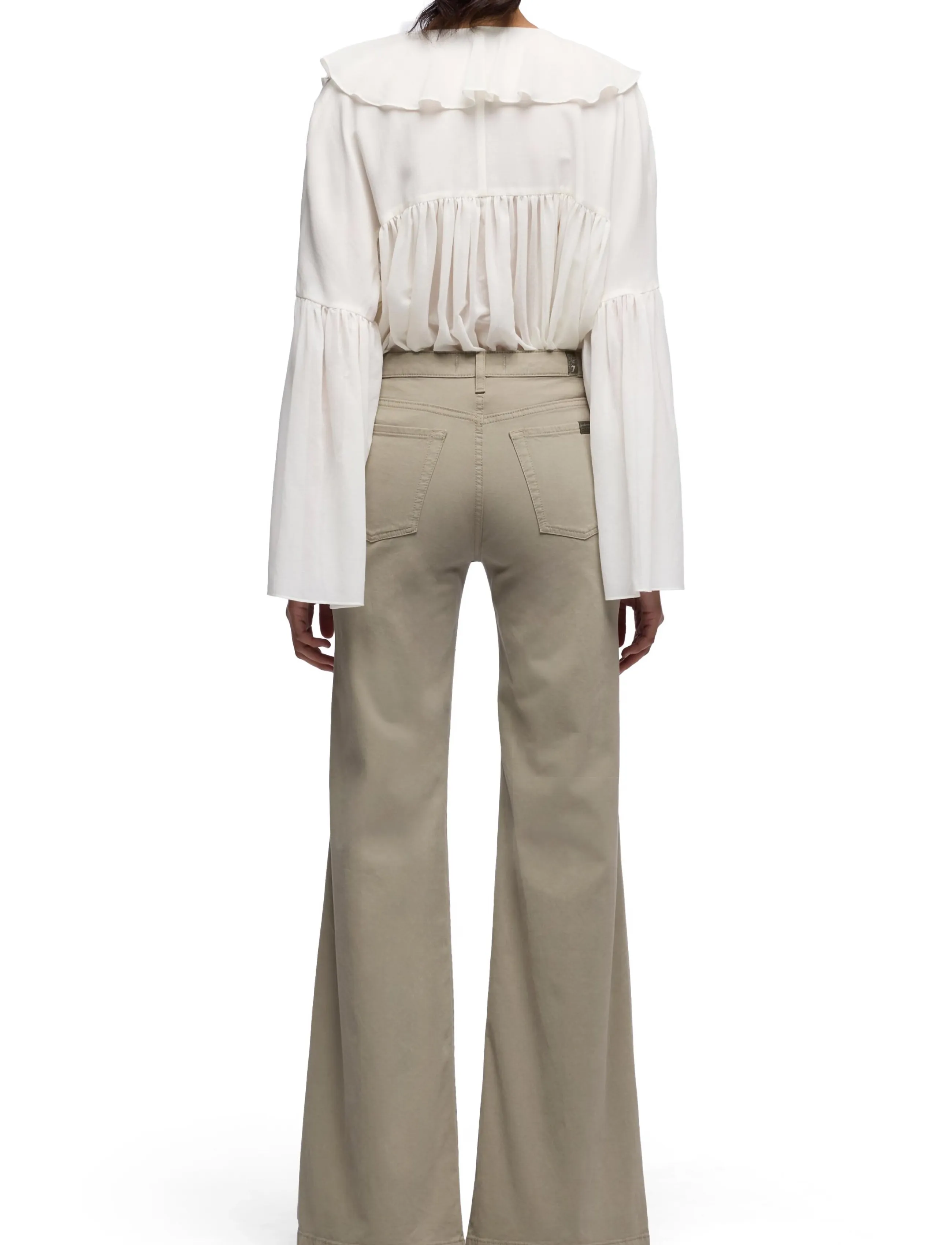 7 For All Mankind - MODERN DOJO Comfort Twill Ecru - flare bukser - military - 3