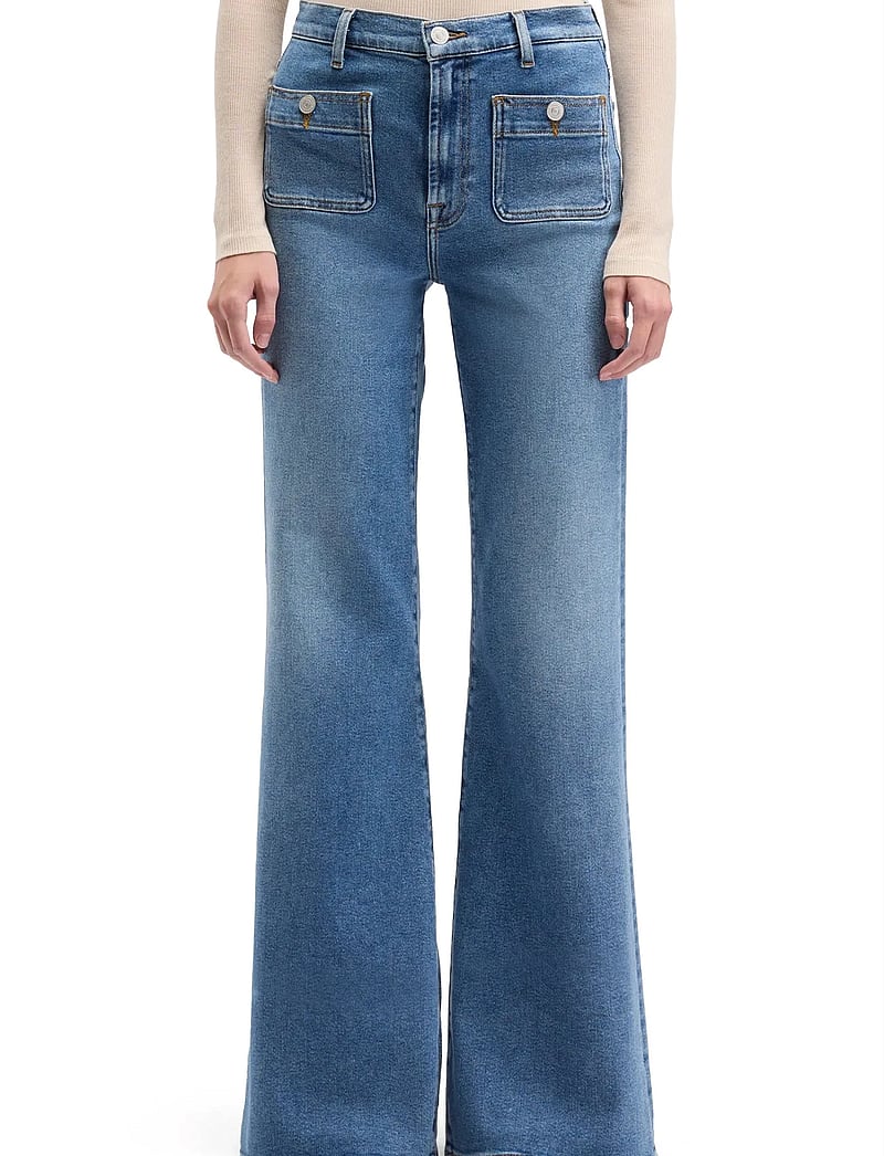 7 For All Mankind - MODERN DOJO TAILORLESS Oceanstone With Patch Pockets - schlaghosen - oceanstone - 0