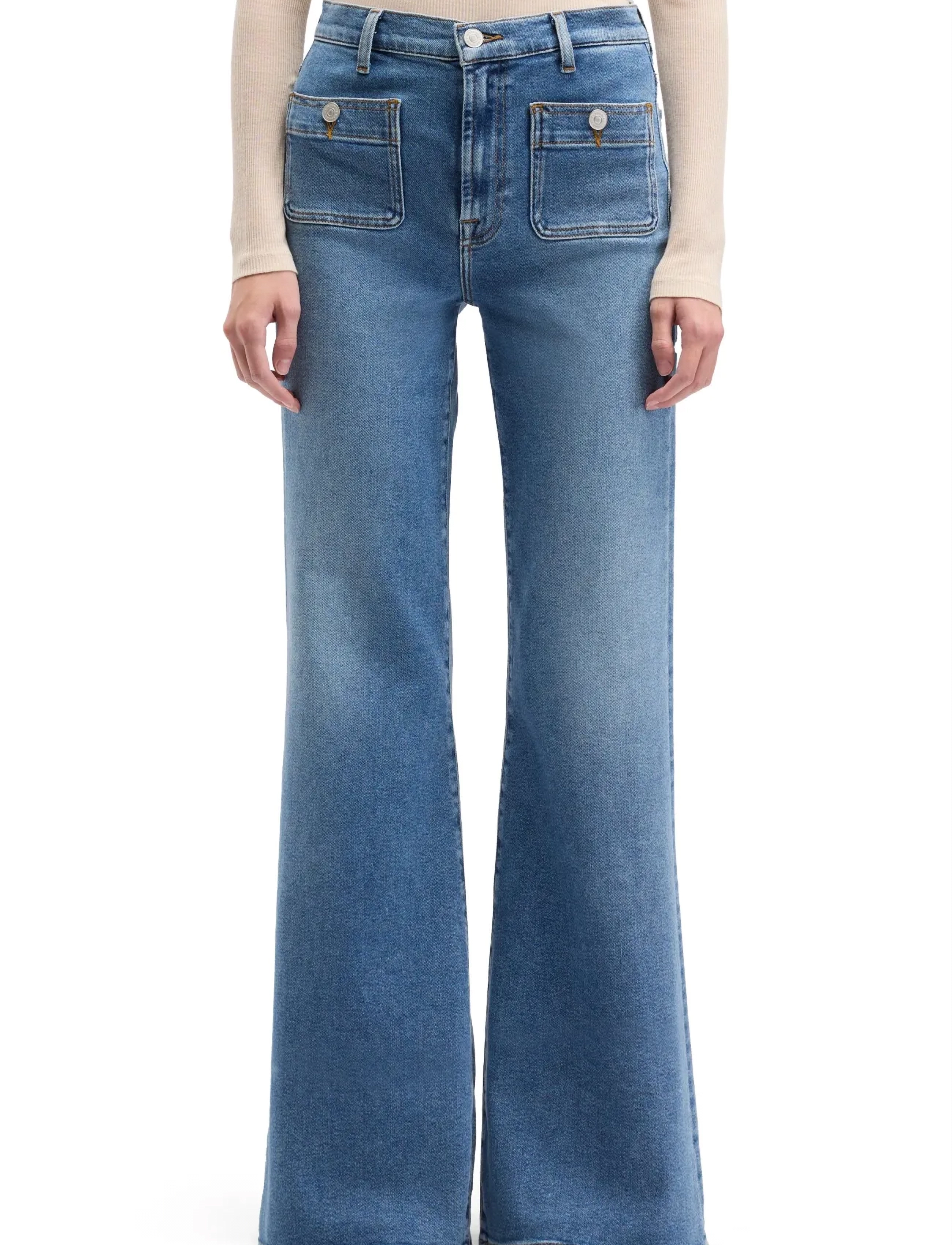 7 For All Mankind MODERN DOJO TAILORLESS Oceanstone With Patch Pockets - Tøj - OCEANSTONE / blue