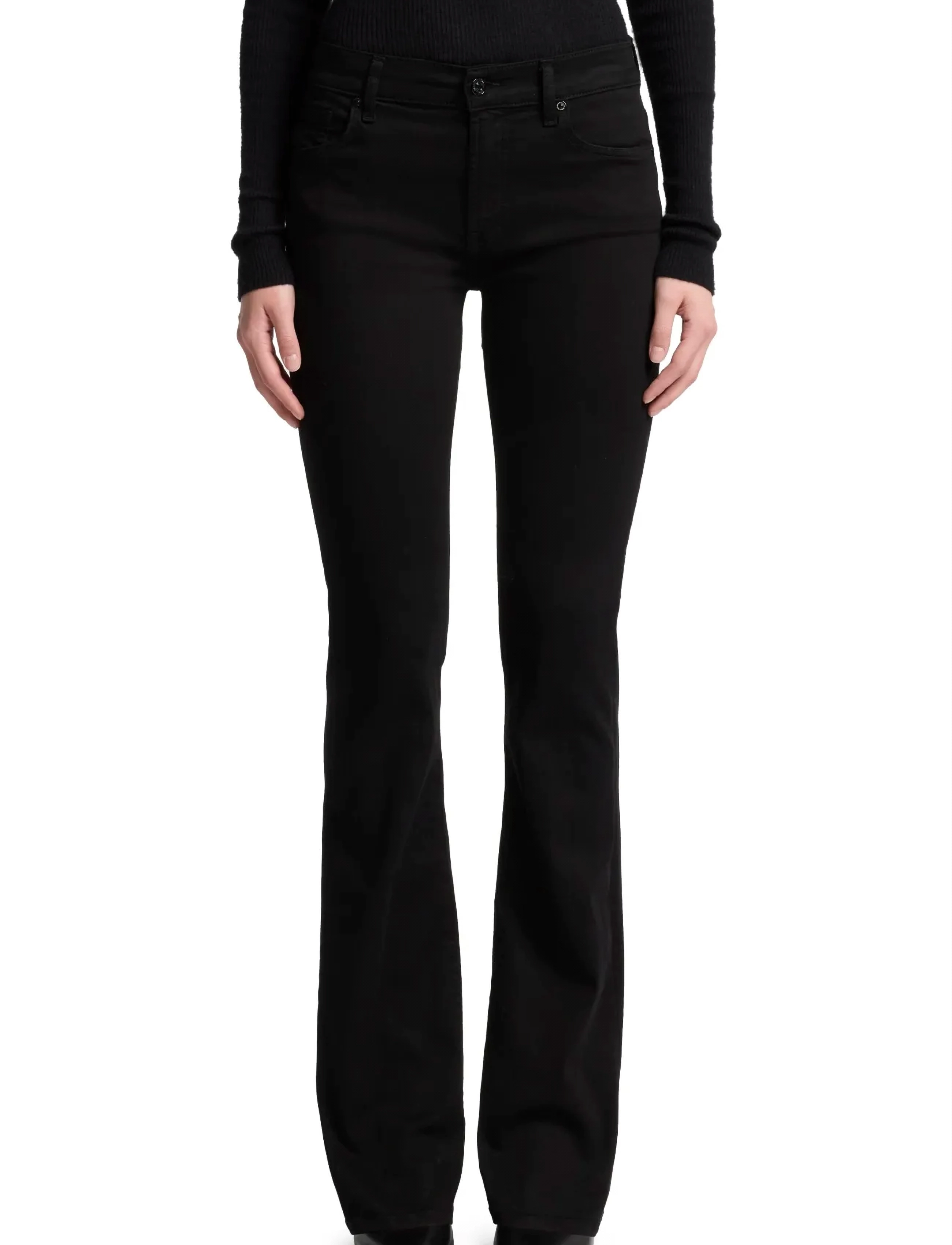 7 For All Mankind Bootcut Rinsed Black, 28 x 34, Jeans, Schwarz - Boot Cut, Frauen