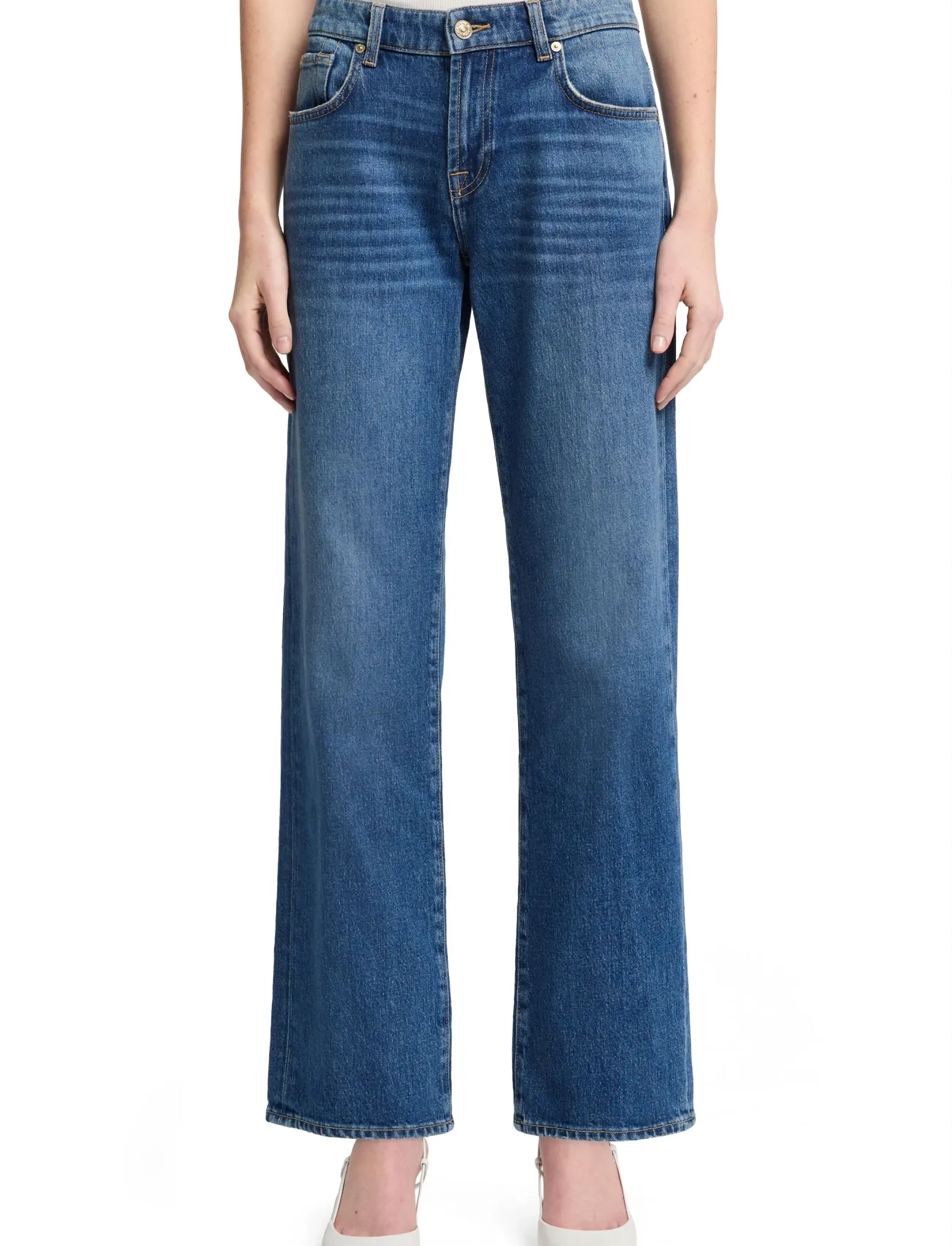 7 For All Mankind Calie Straight Explorer, 29 x 31, Jeans, Blau - Straight-regular, Frauen