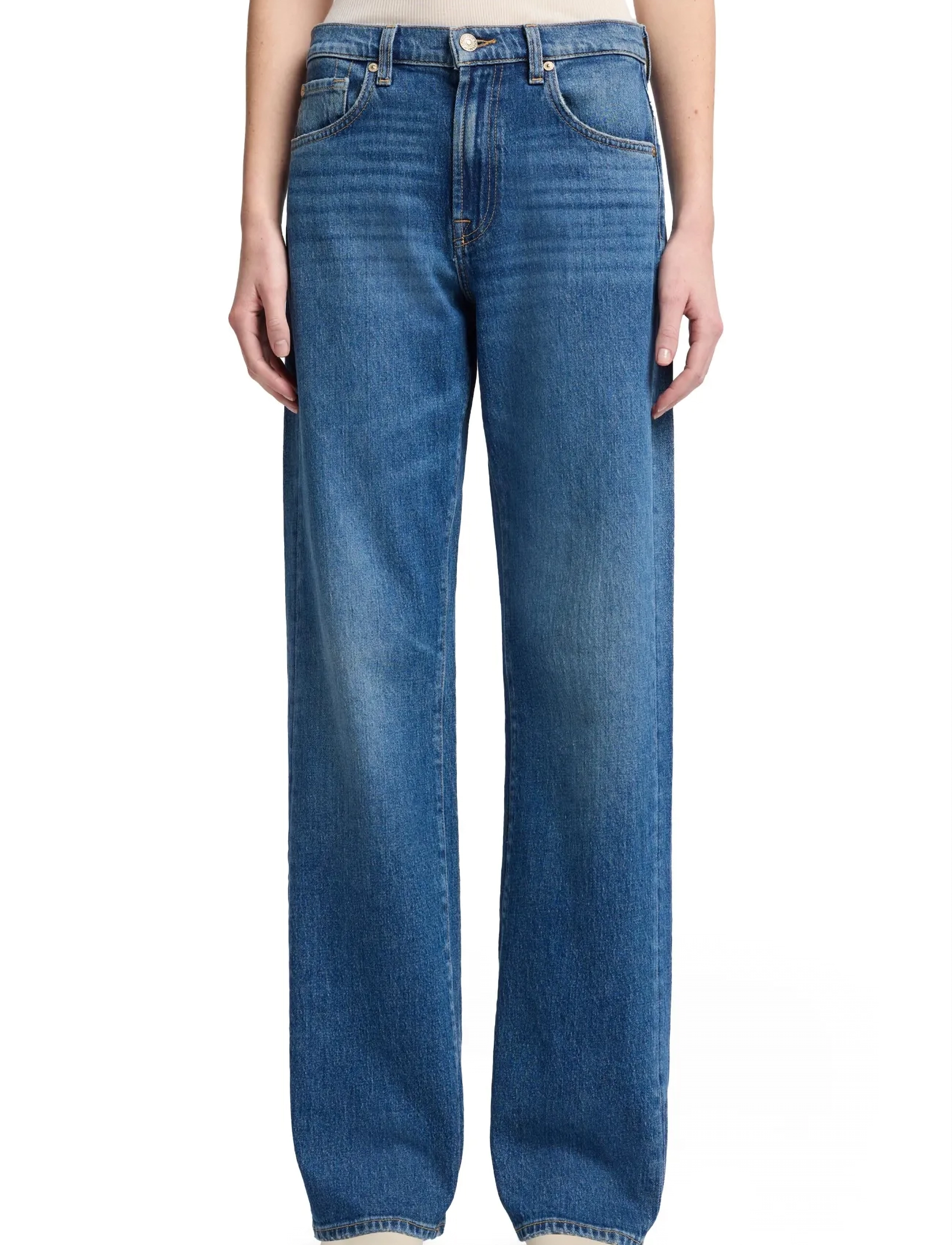 7 For All Mankind Tess Trouser Explorer, 26 x 34, Jeans, Blau - Straight-regular, Frauen
