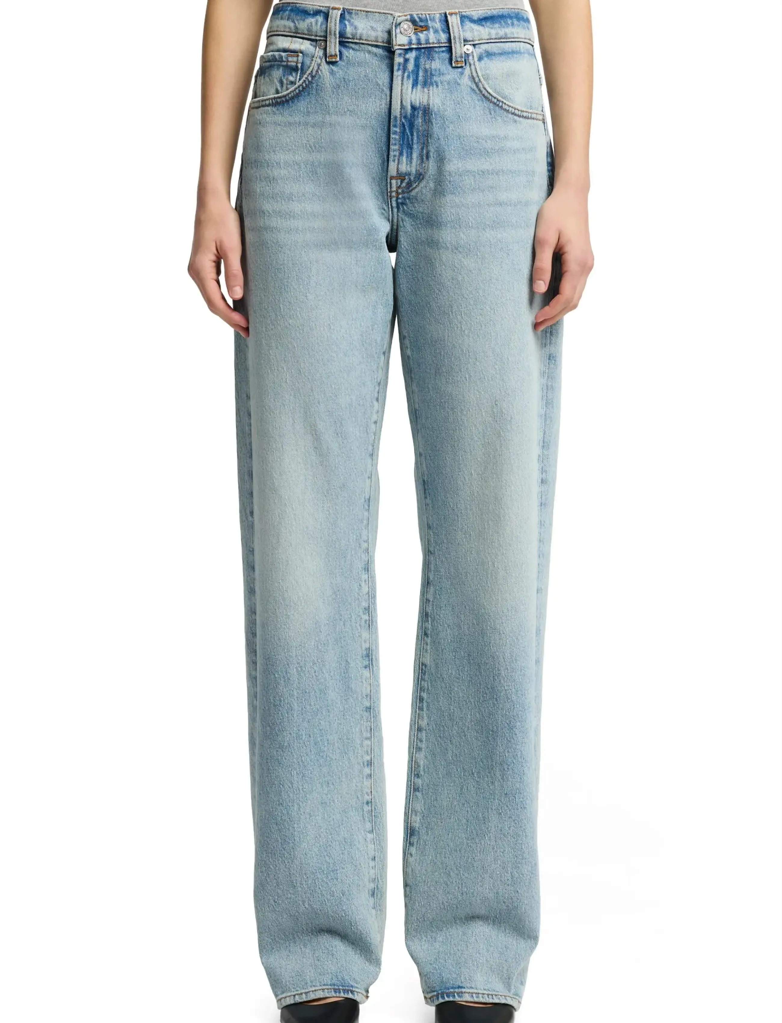 7 For All Mankind Tess Trouser Ode To, 25 x 34, Jeans, Blau - Straight-regular, Frauen