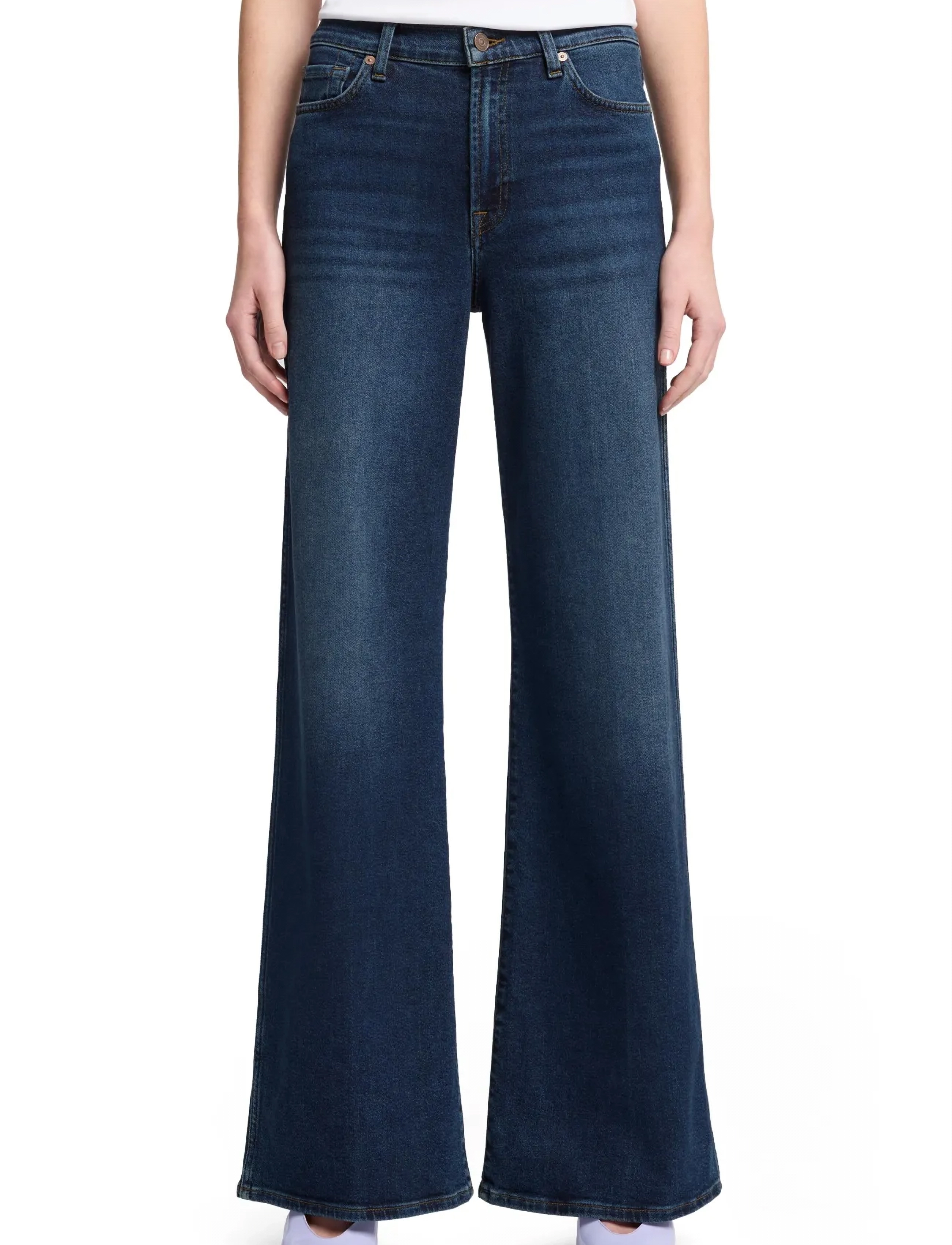7 For All Mankind Lotta Cisco, 31 x 34, Jeans, Blau - Flares, Frauen
