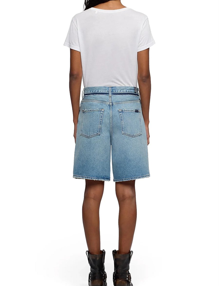 7 For All Mankind - LOLA SHORTS Sapphire Dust - lühikesed teksapüksid - dust - 2