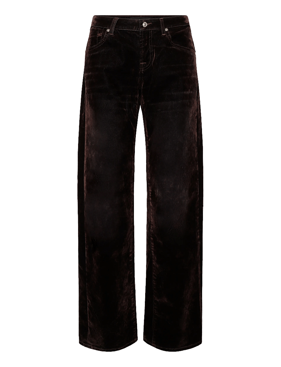 7 For All Mankind - LOW STRAIGHT Flock Brown - fløjlsbukser - flock - 0