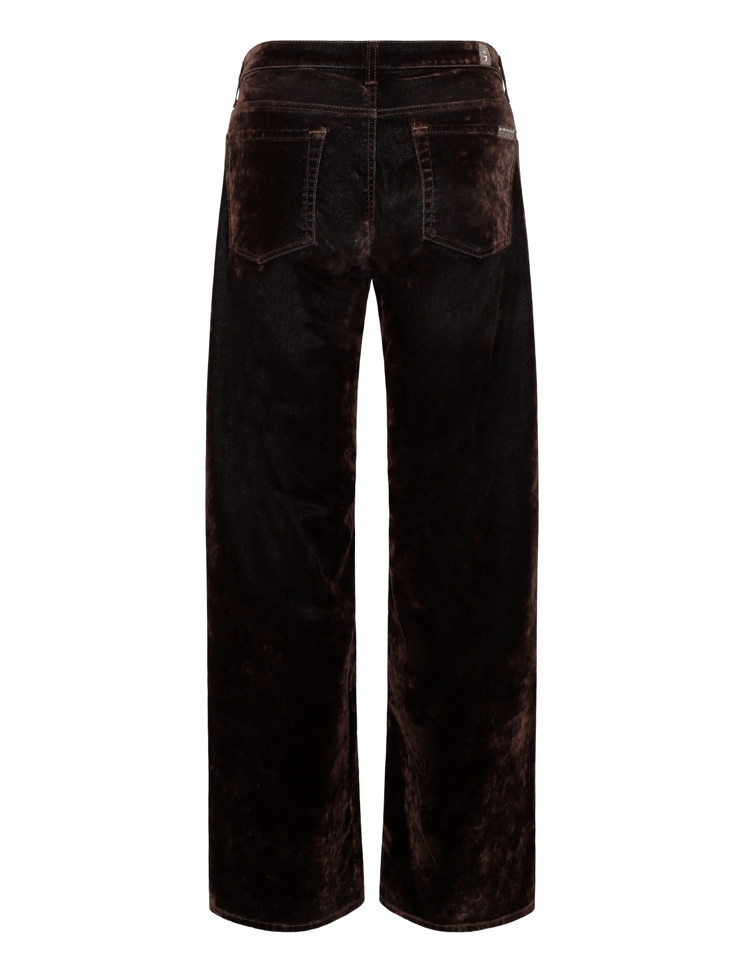 7 For All Mankind - LOW STRAIGHT Flock Brown - fløjlsbukser - flock - 1