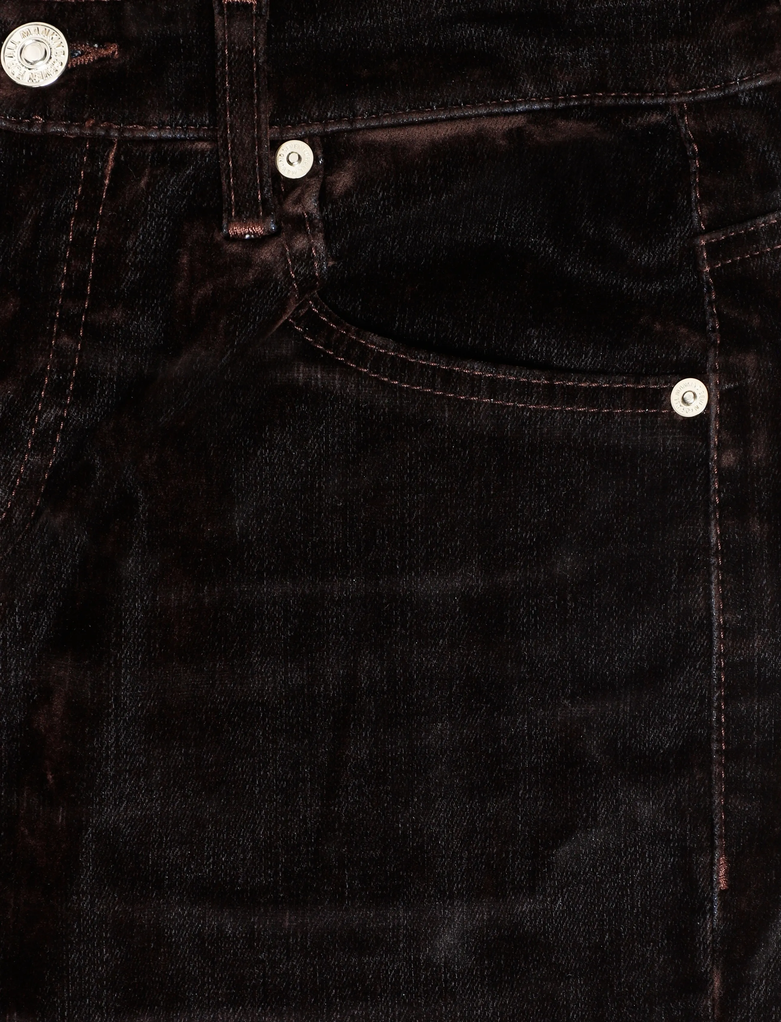 7 For All Mankind - LOW STRAIGHT Flock Brown - fløjlsbukser - flock - 2