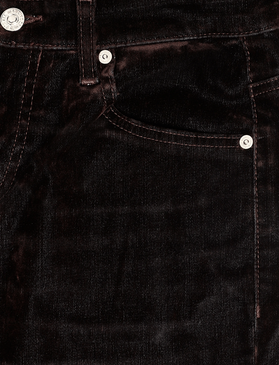 7 For All Mankind - LOW STRAIGHT Flock Brown - fløjlsbukser - flock - 2