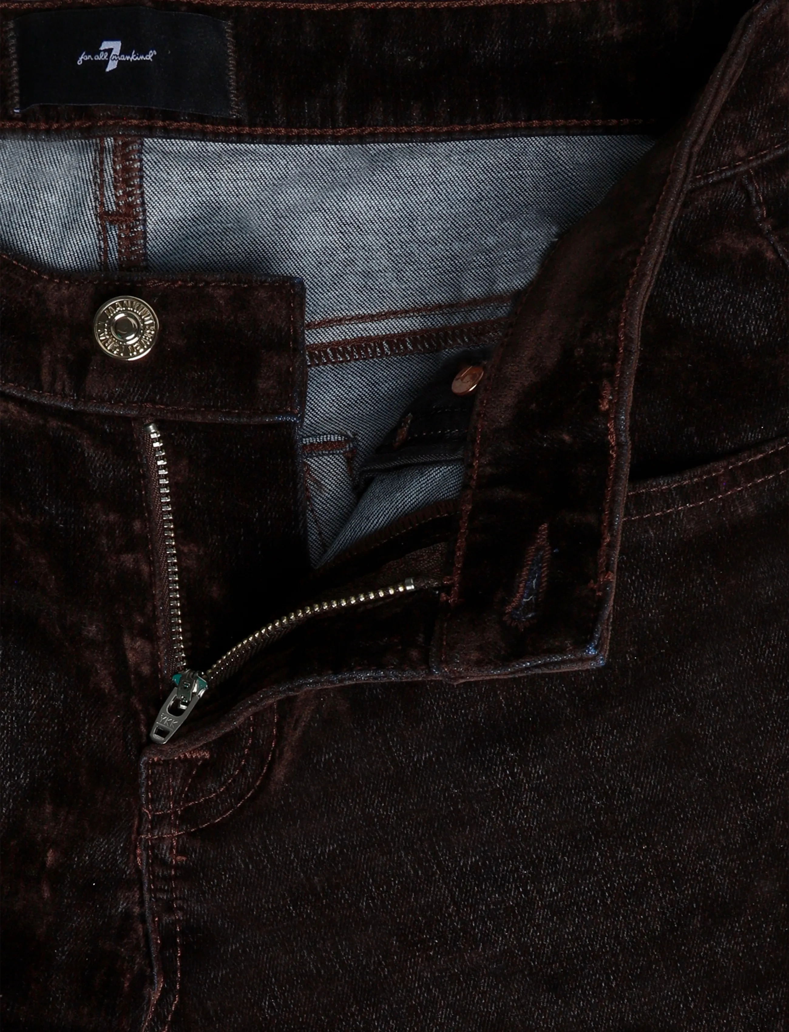 7 For All Mankind - LOW STRAIGHT Flock Brown - fløjlsbukser - flock - 3