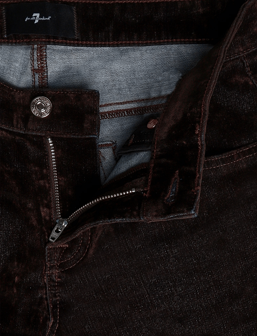 7 For All Mankind - LOW STRAIGHT Flock Brown - fløjlsbukser - flock - 3