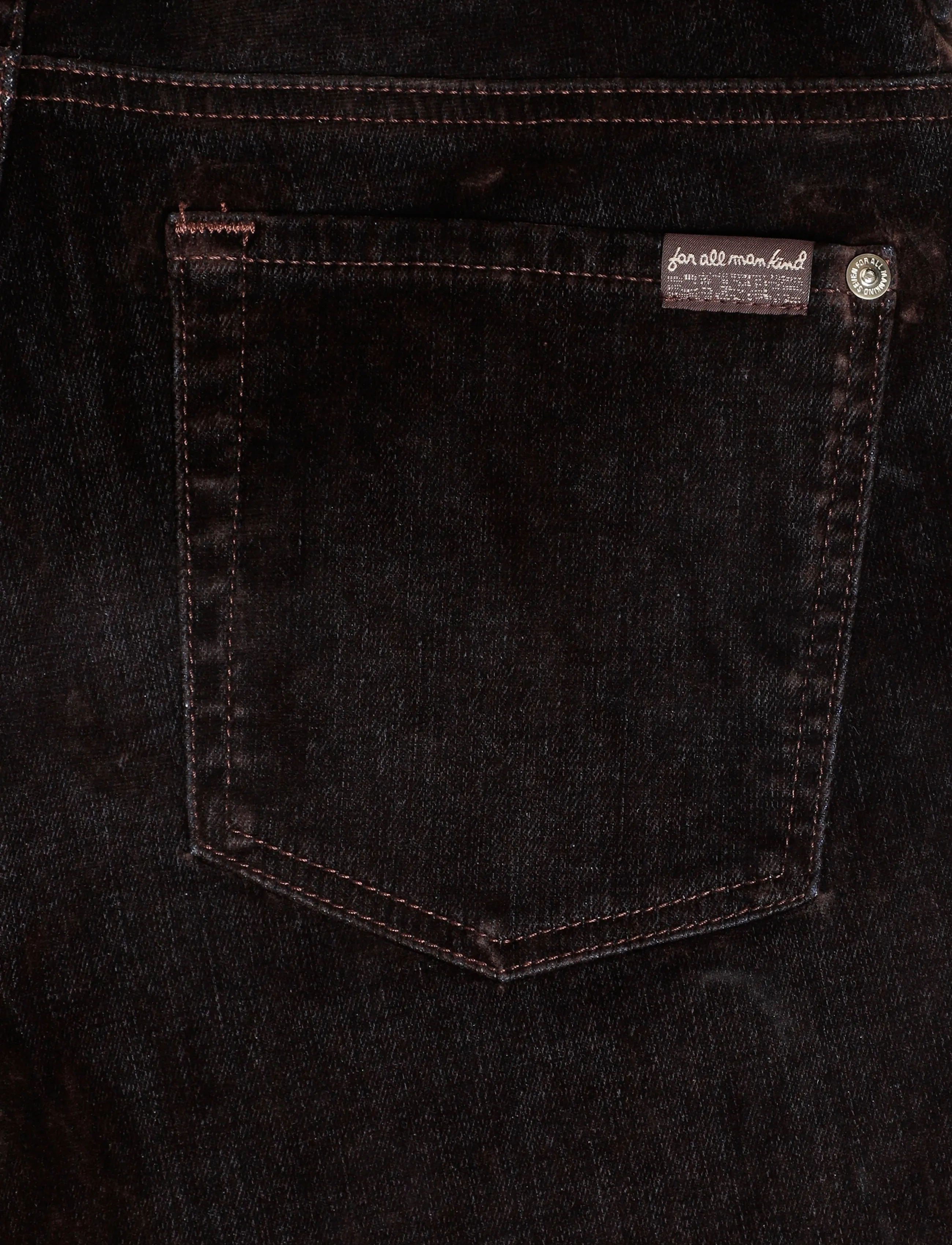7 For All Mankind - LOW STRAIGHT Flock Brown - fløjlsbukser - flock - 4