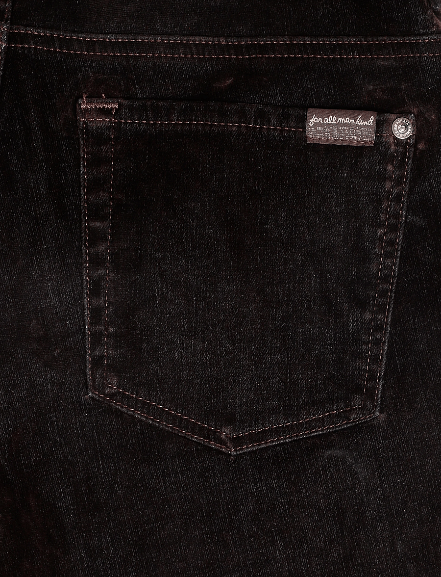 7 For All Mankind - LOW STRAIGHT Flock Brown - fløjlsbukser - flock - 4