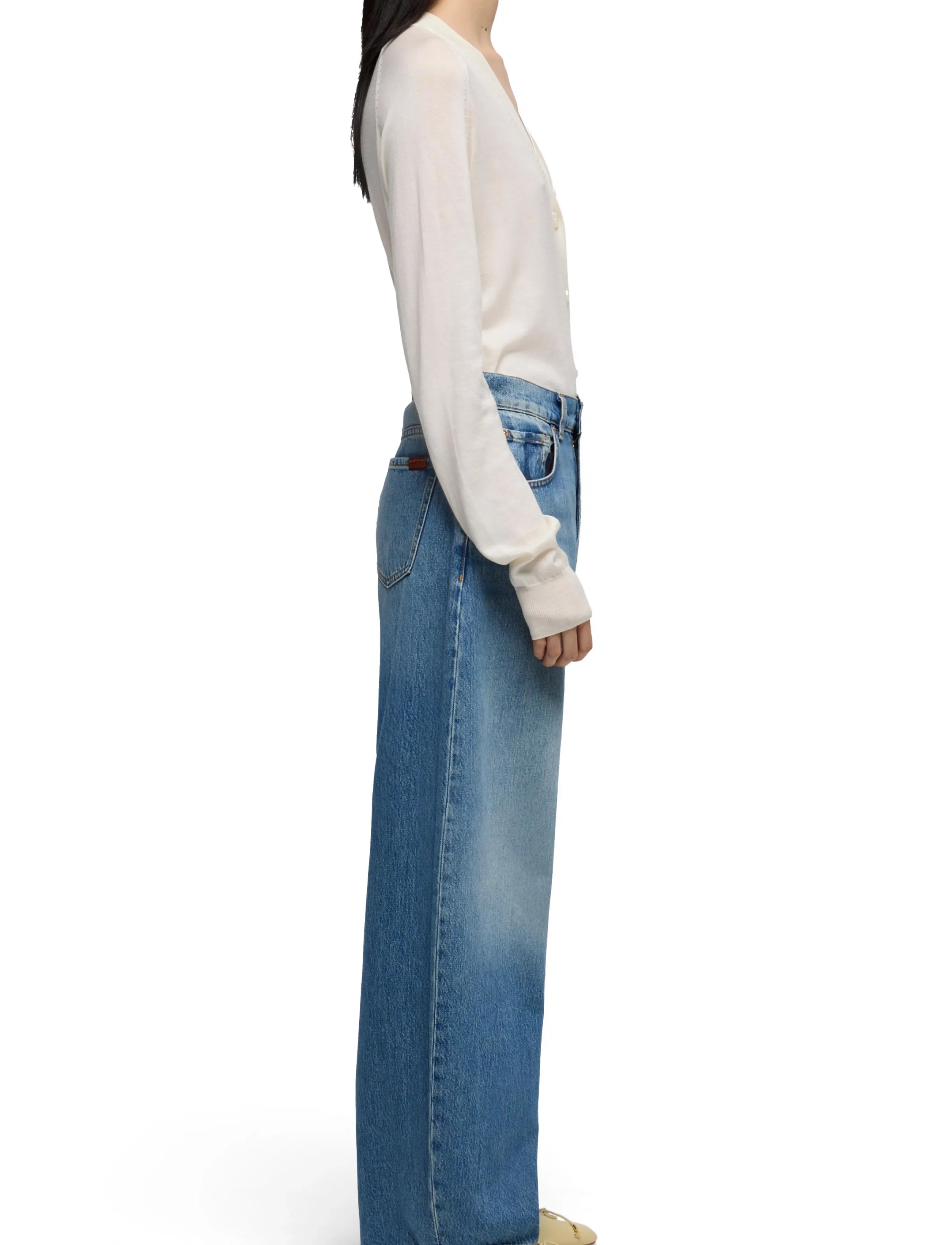 7 For All Mankind - BONNIE CURVILINEAR Skyfrost - laia säärega teksad - skyfrost - 4