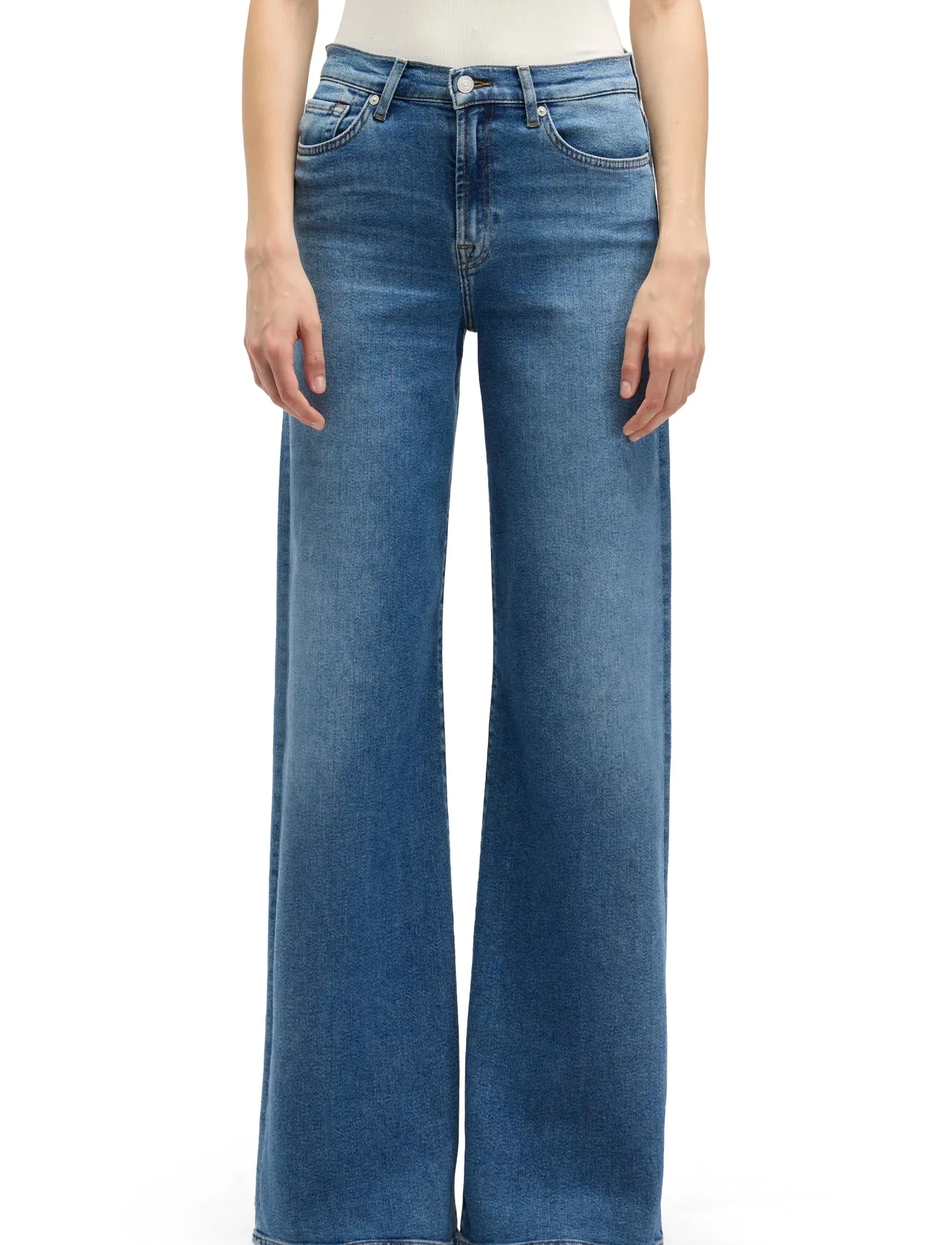 7 For All Mankind Lotta Oceanstone, 28 x 34, Jeans, Blau - Flares, Frauen
