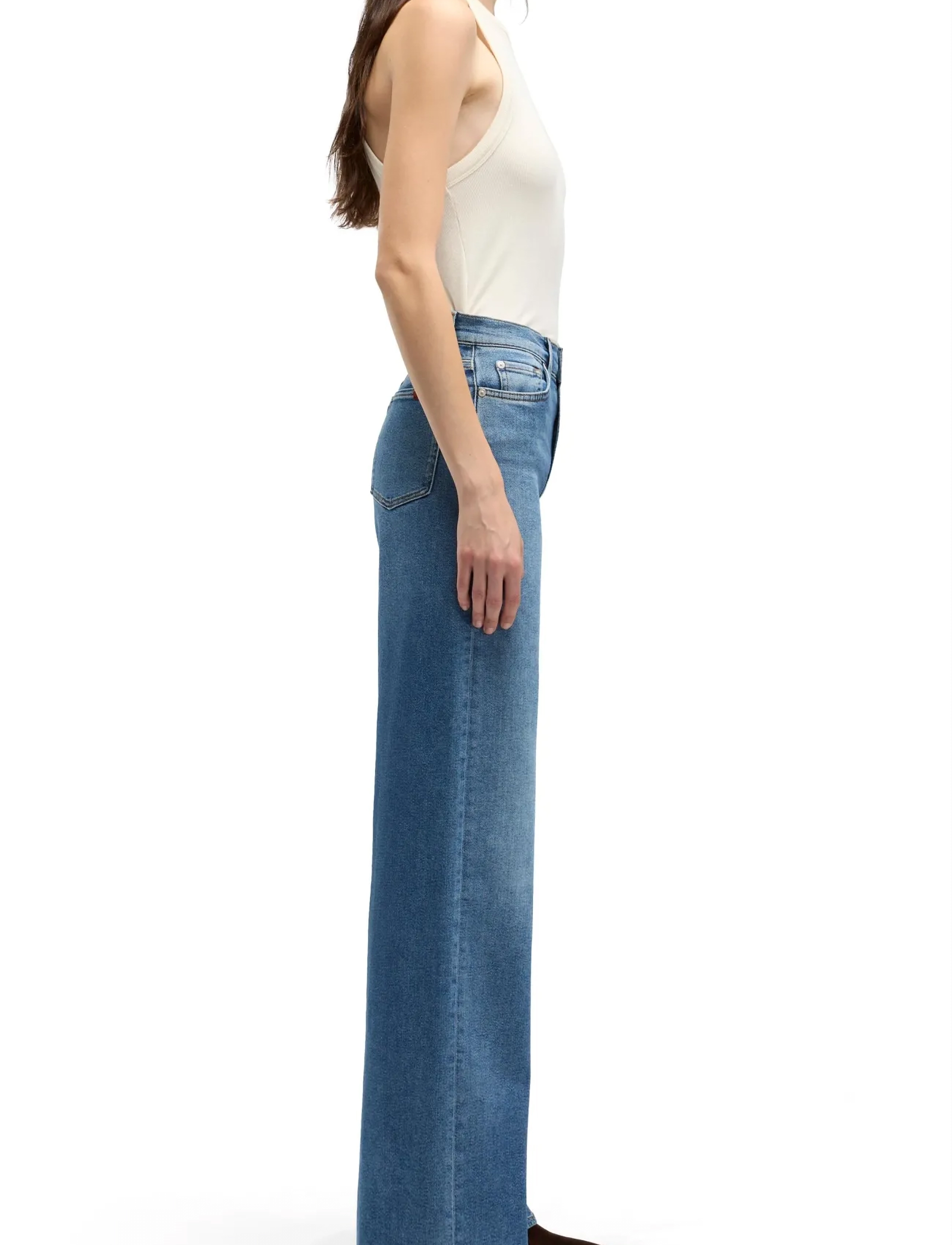 7 For All Mankind - LOTTA Oceanstone - hosen mit weitem bein - oceanstone - 3