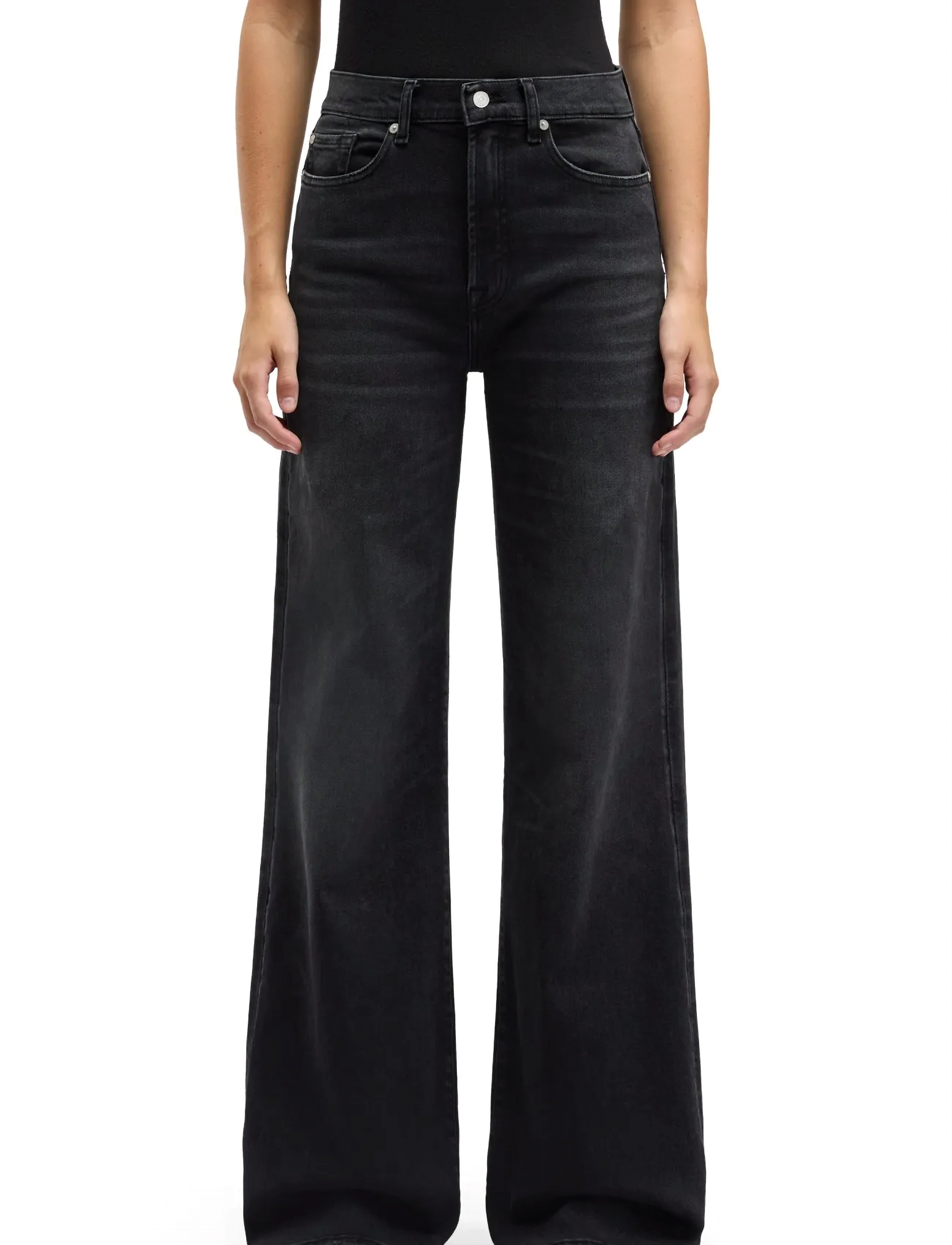 7 For All Mankind Lotta Inkstorm, 28 x 34, Jeans, Schwarz - Flares, Frauen