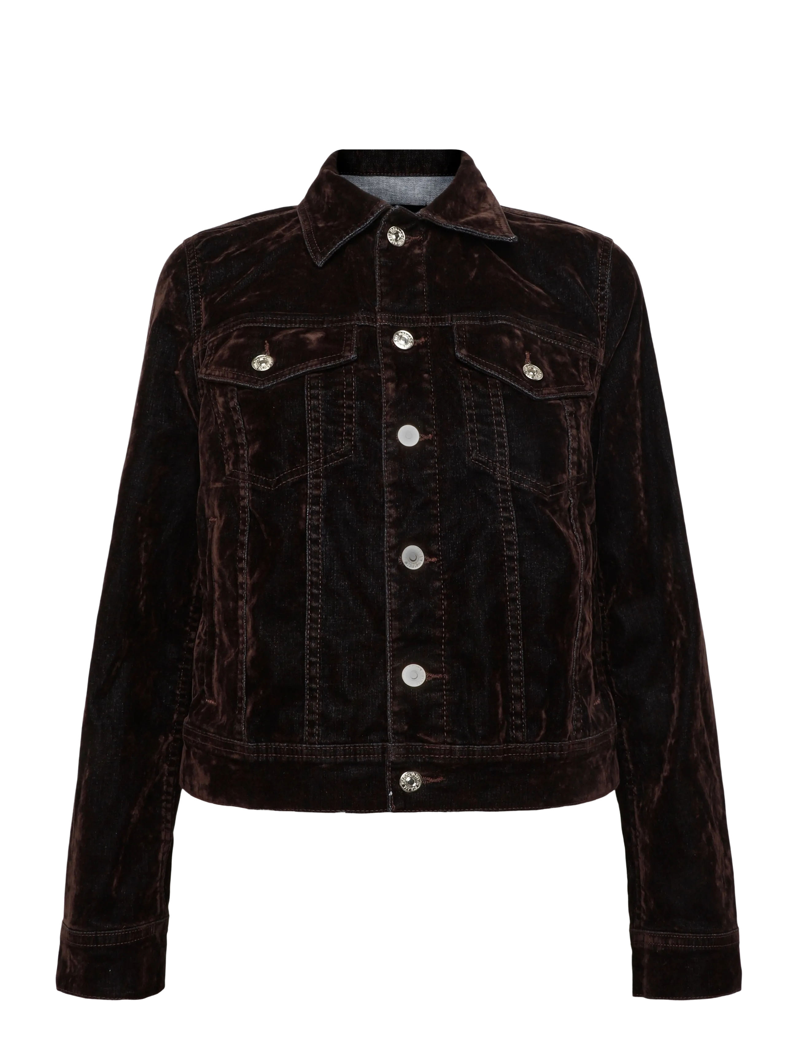 7 For All Mankind ADI TRUCKER Flock Brown - Tøj - FLOCK BROWN / brown