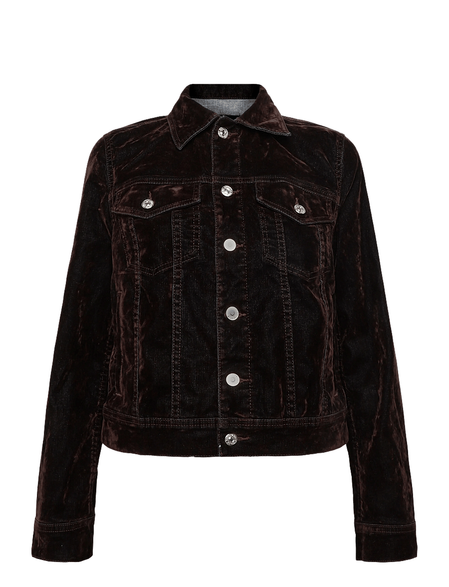 7 For All Mankind - ADI TRUCKER Flock Brown - denimjakker - flock brown - 0