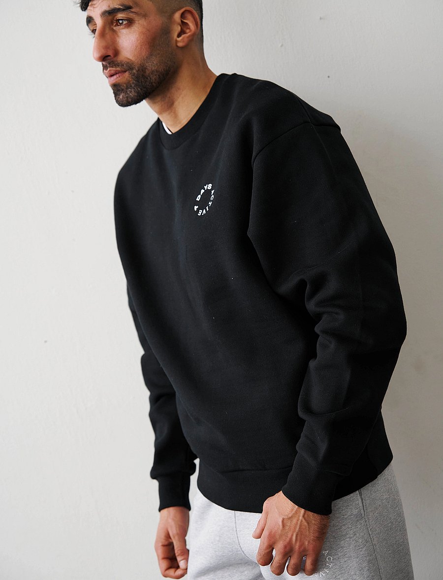 7 DAYS Active - Organic Regular Crewneck - sweatshirts - 001 black - 0