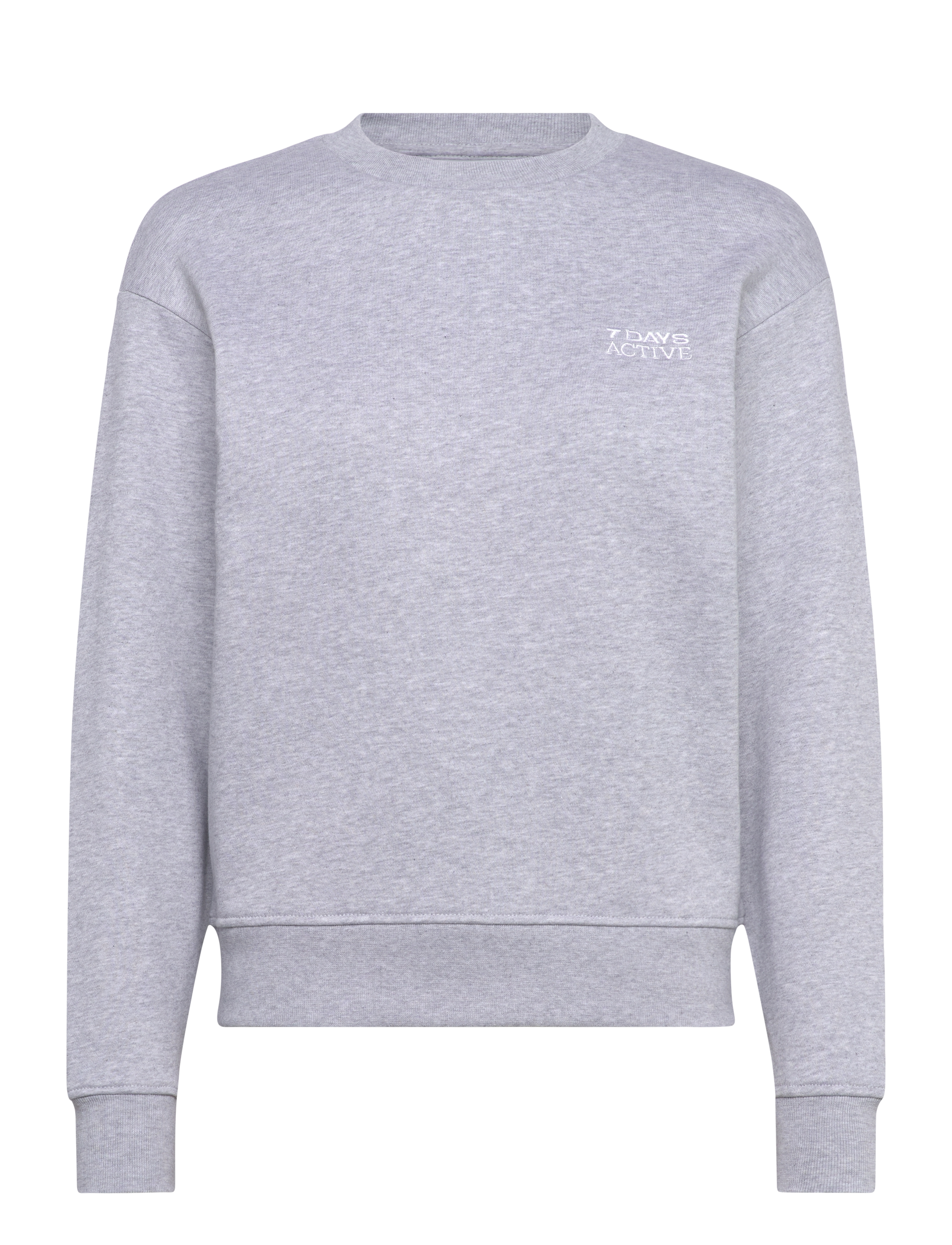 7 DAYS Active Organic Fitted Crewneck - Sweatshirts - 022 HEATHER GREY / grey