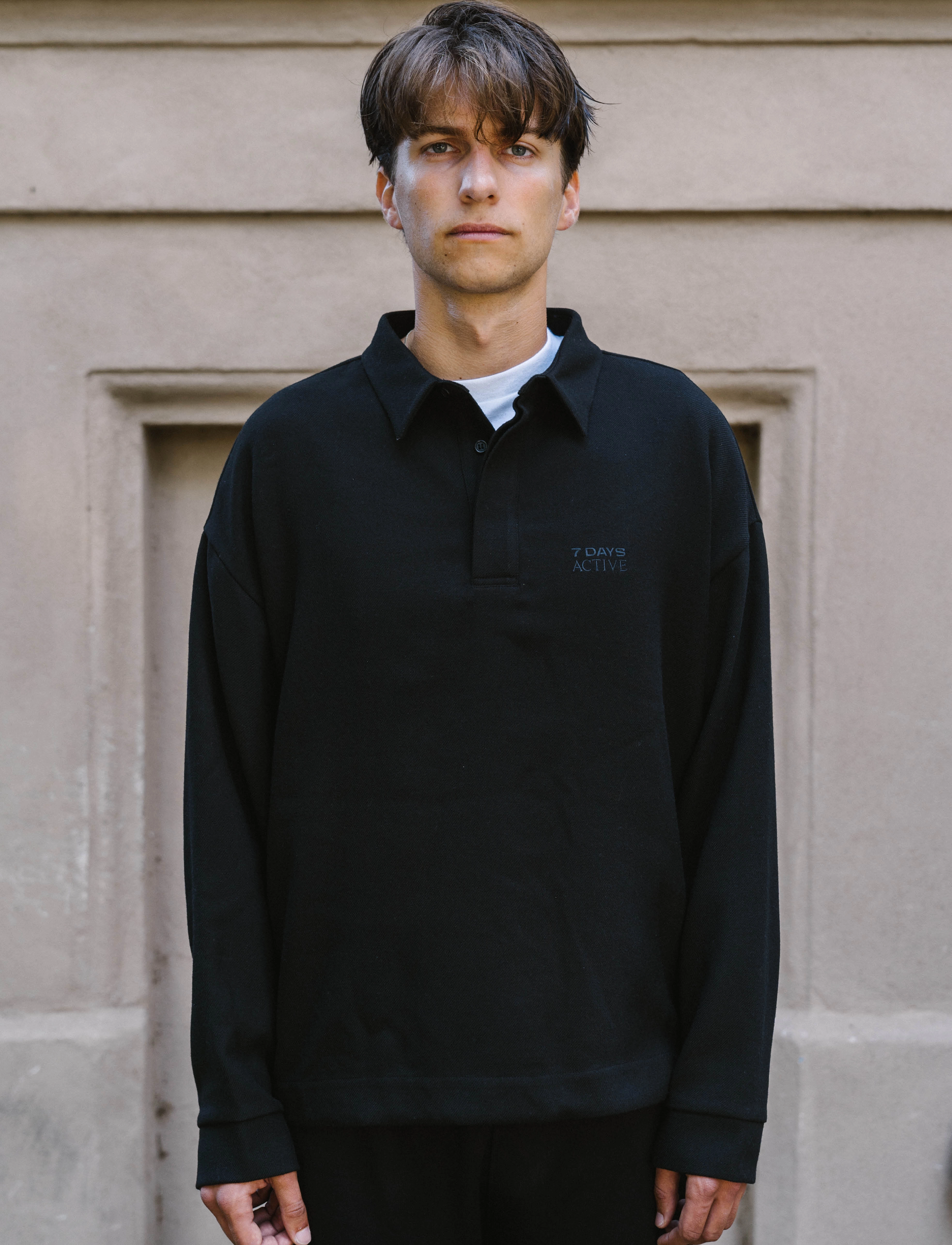 7 DAYS Active Polo Over Shirt - Shirts - 001 BLACK / black