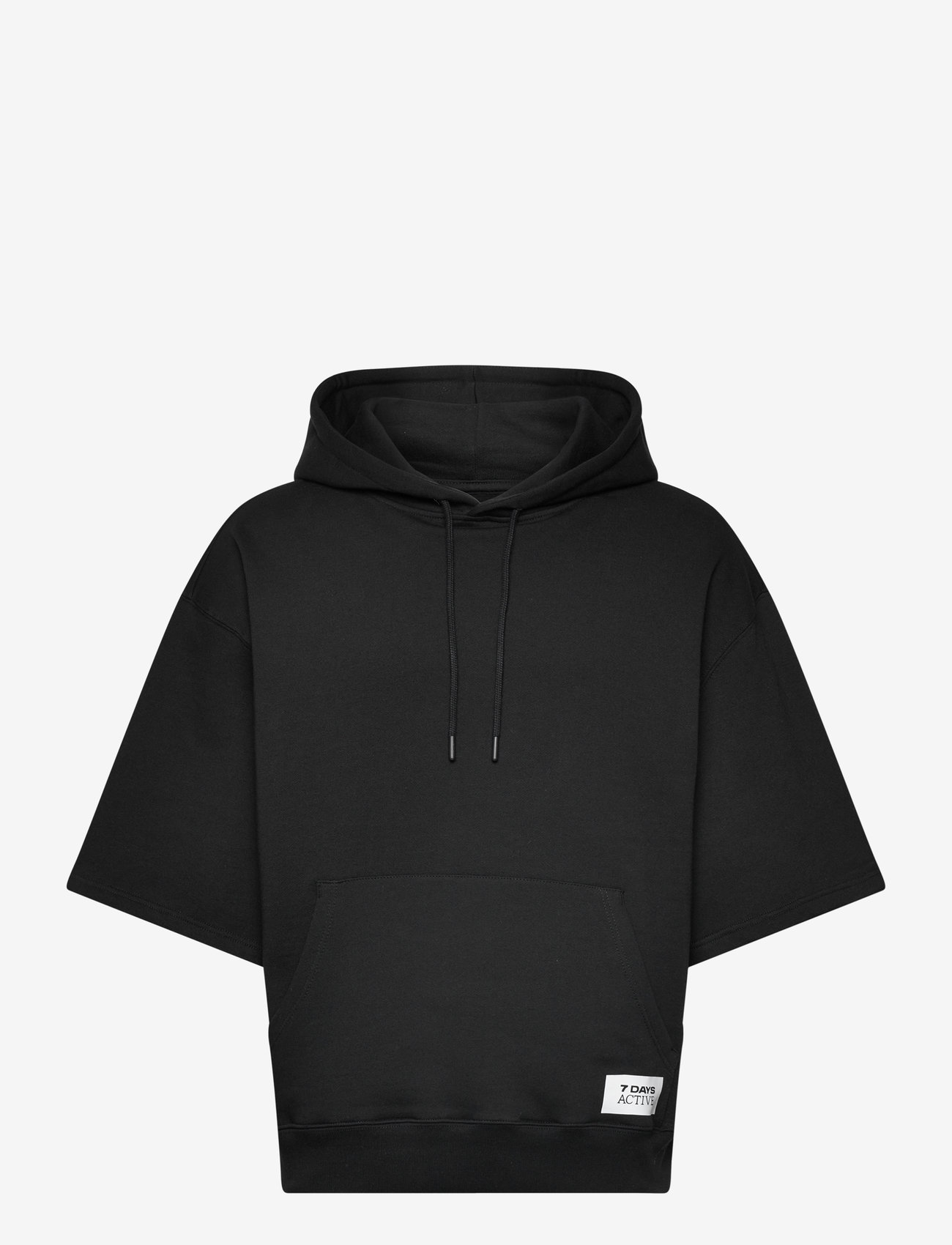 7 DAYS Active - Organic Short Sleeve Hoodie - overdele - 001 black - 0
