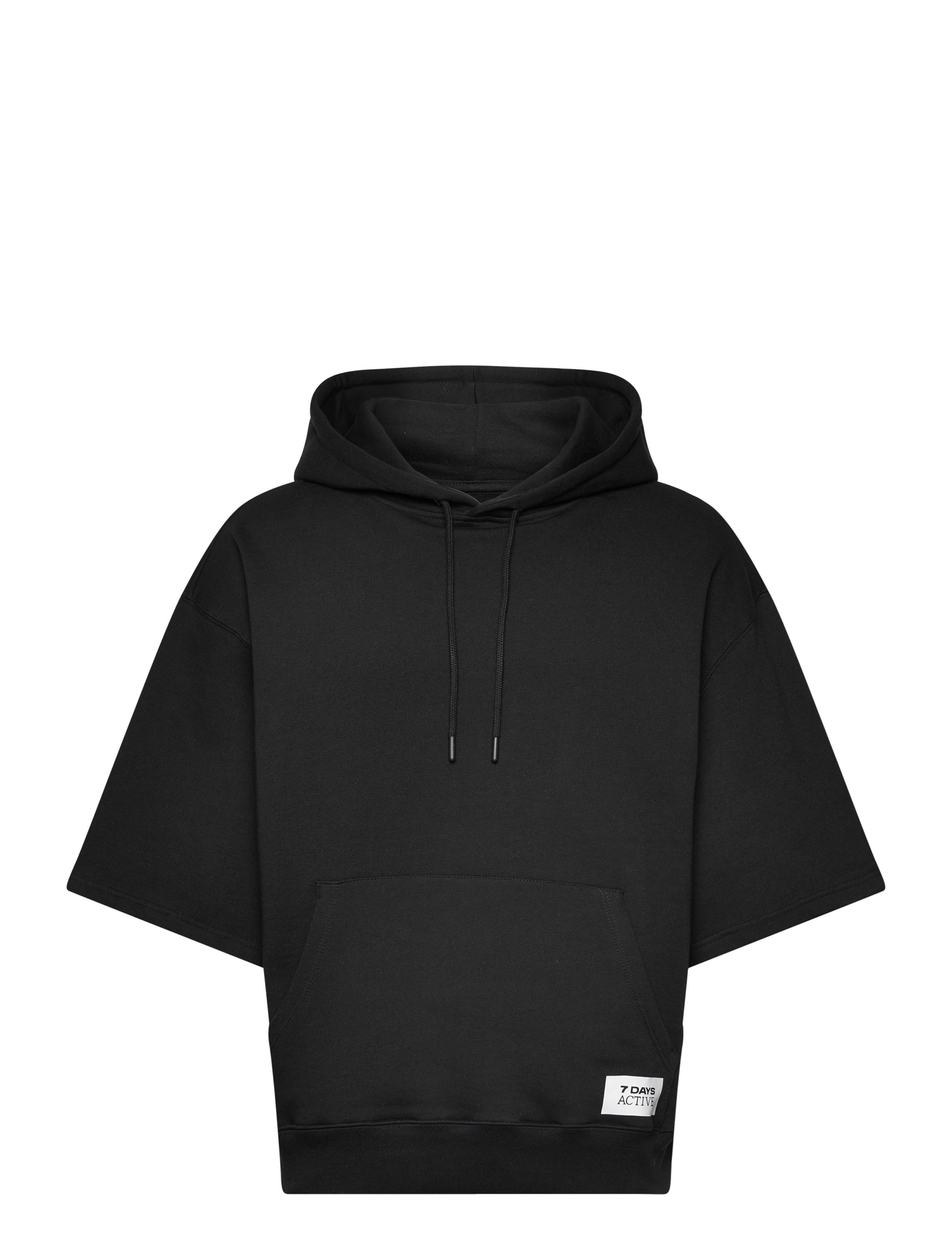 Organic Short Sleeve Hoodie - 001 BLACK