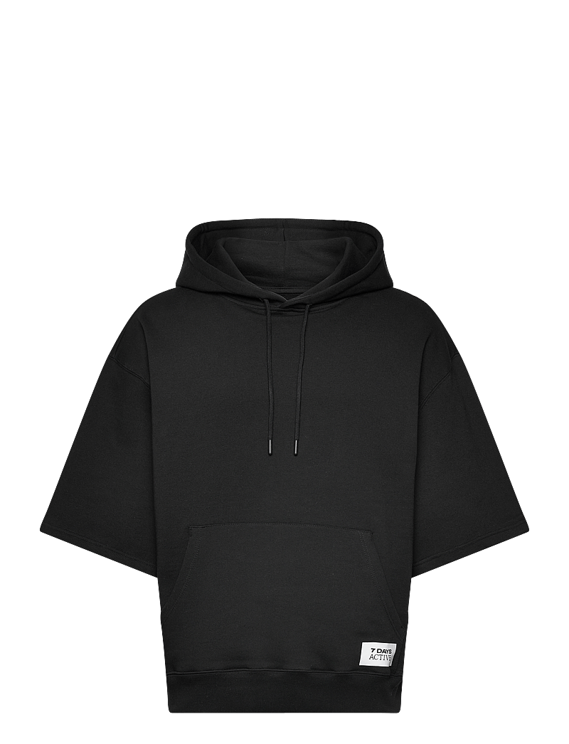 7 DAYS Active - Organic Short Sleeve Hoodie - overdele - 001 black - 0