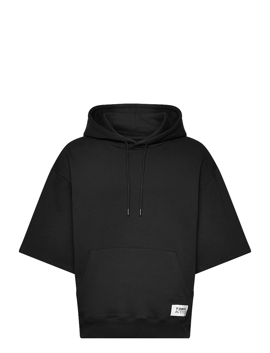 7 DAYS Active - Organic Short Sleeve Hoodie - 001 black - 0