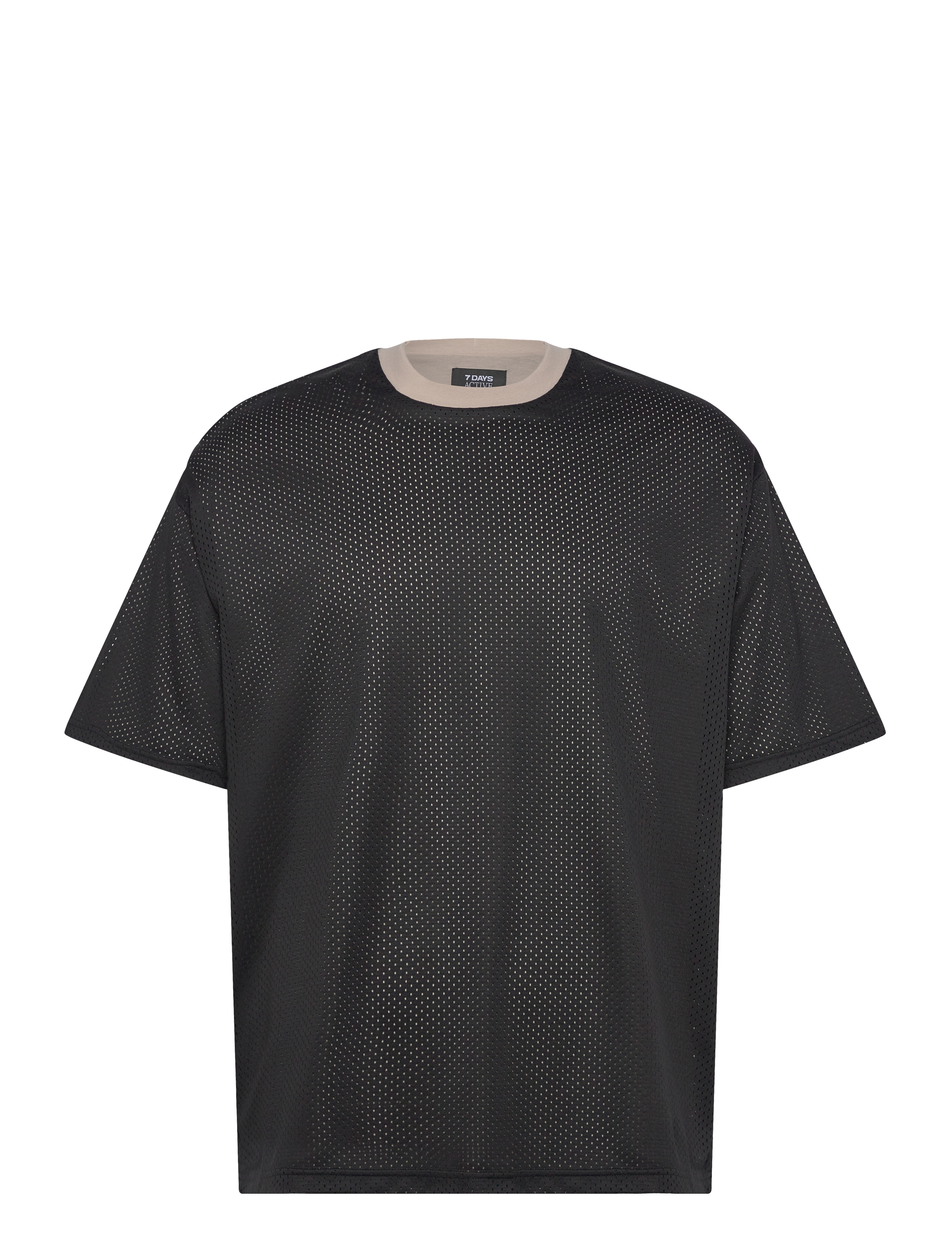 7 DAYS ACTIVE Mesh Baumwolle Tee Schwarz - XS - Damen