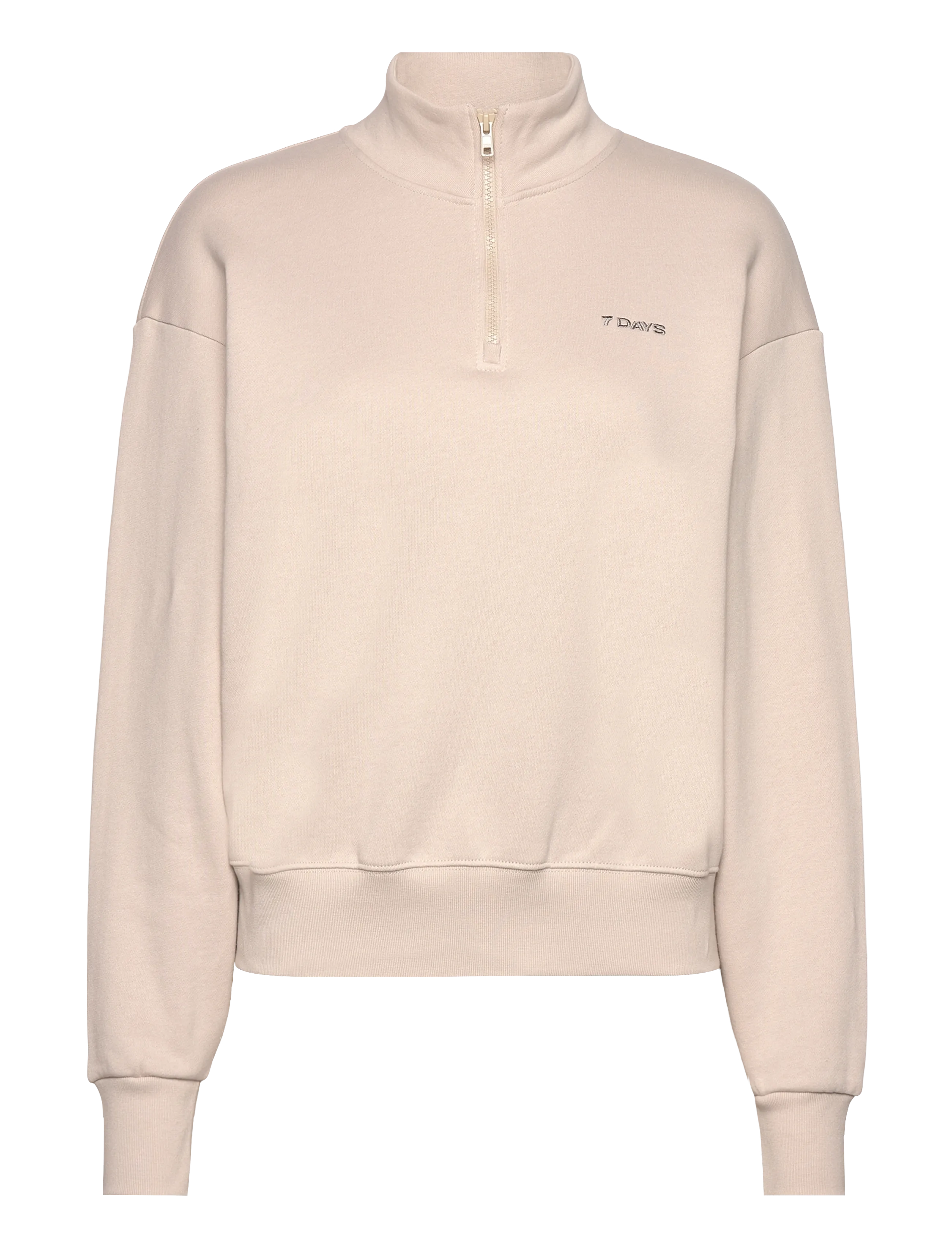 7 DAYS ACTIVE Organic Fitted Half Zip Cream - M - Damen