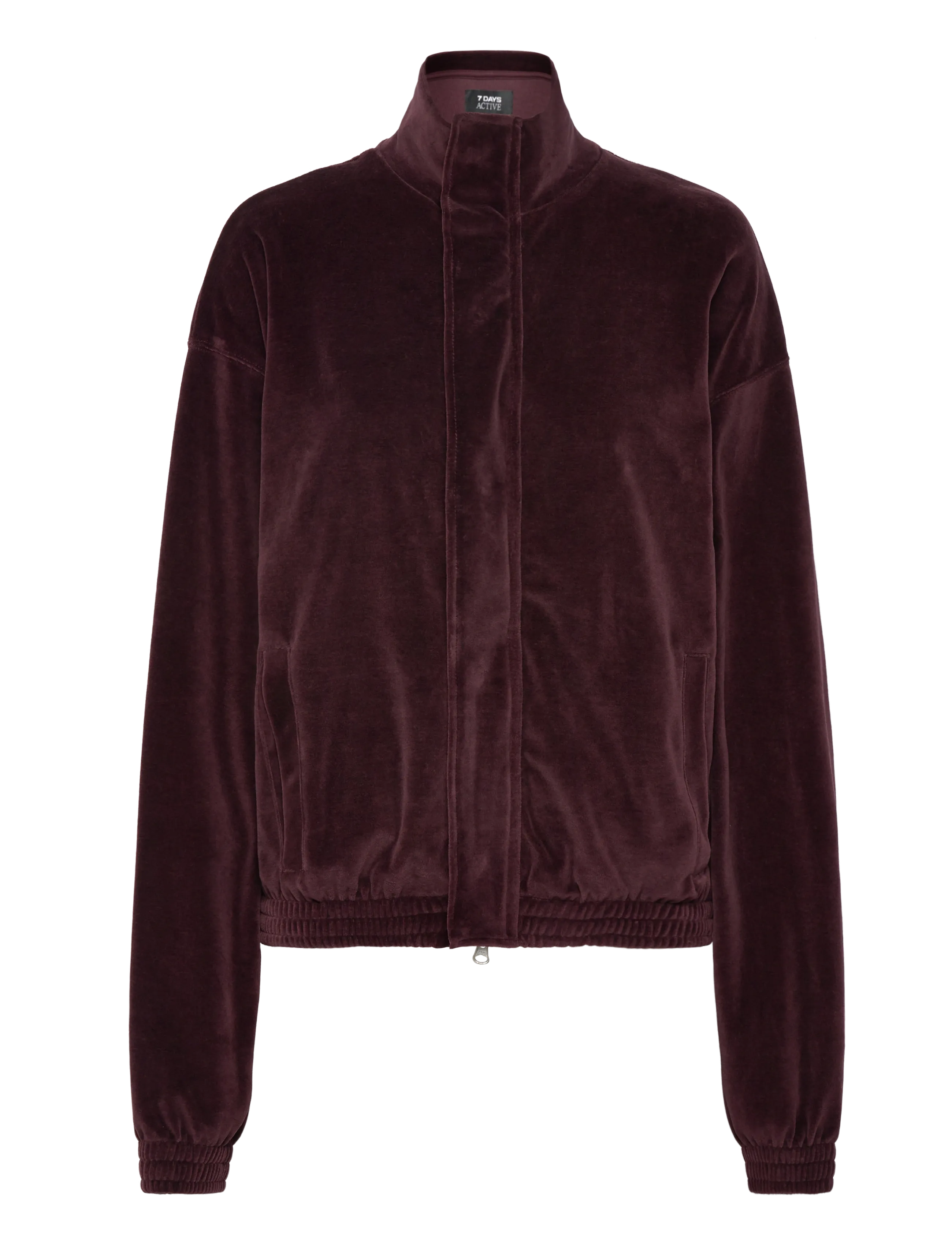 7 DAYS Active Organic Velvet Jacket - Sweatshirts - 852 SASSAFRAS / burgundy