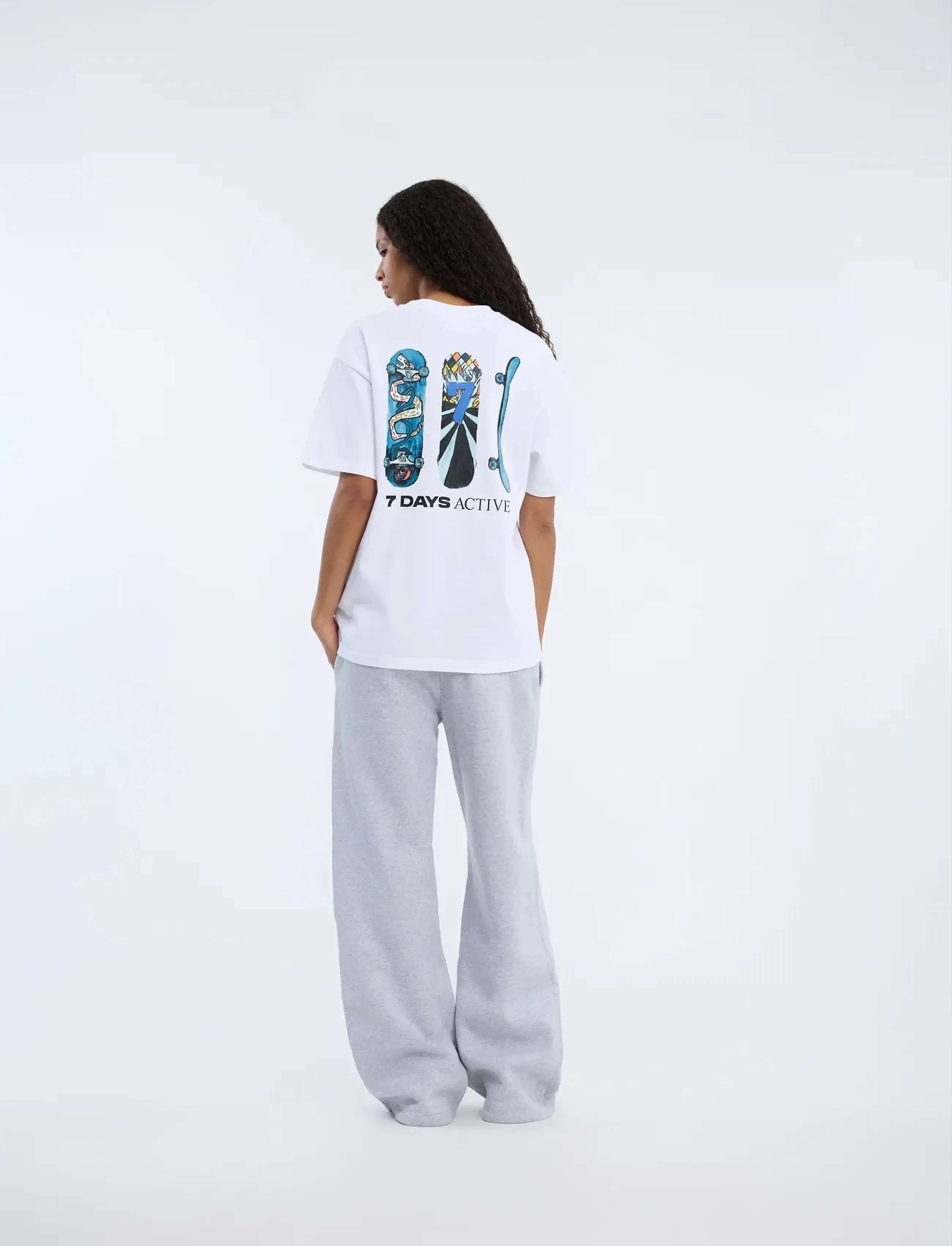 7 DAYS Active - Organic Regular Skate Tee - t-shirts - 049 brilliant white - 4