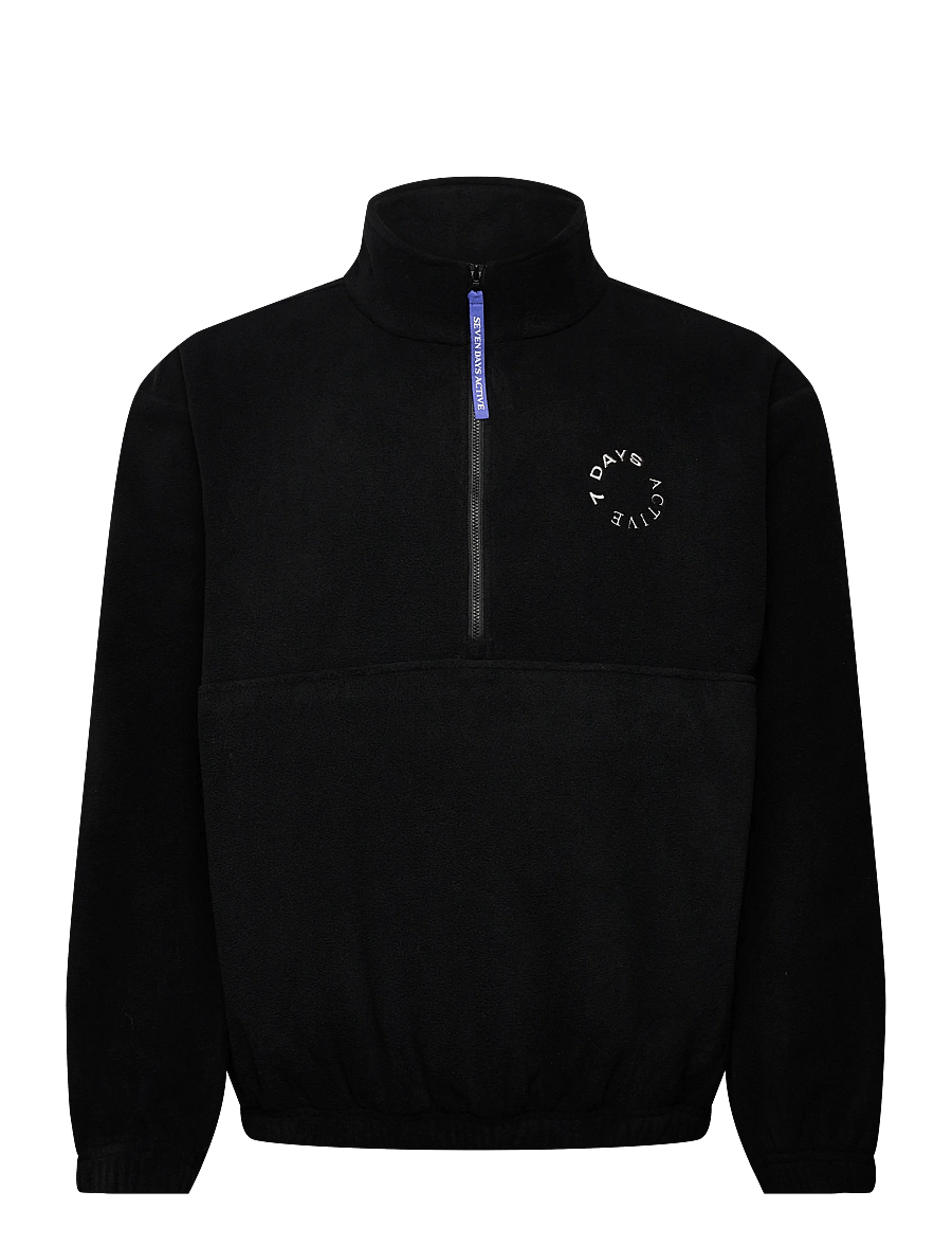 7 DAYS Active - Regular Half Zip Fleece - alussärgid - 001 black - 1