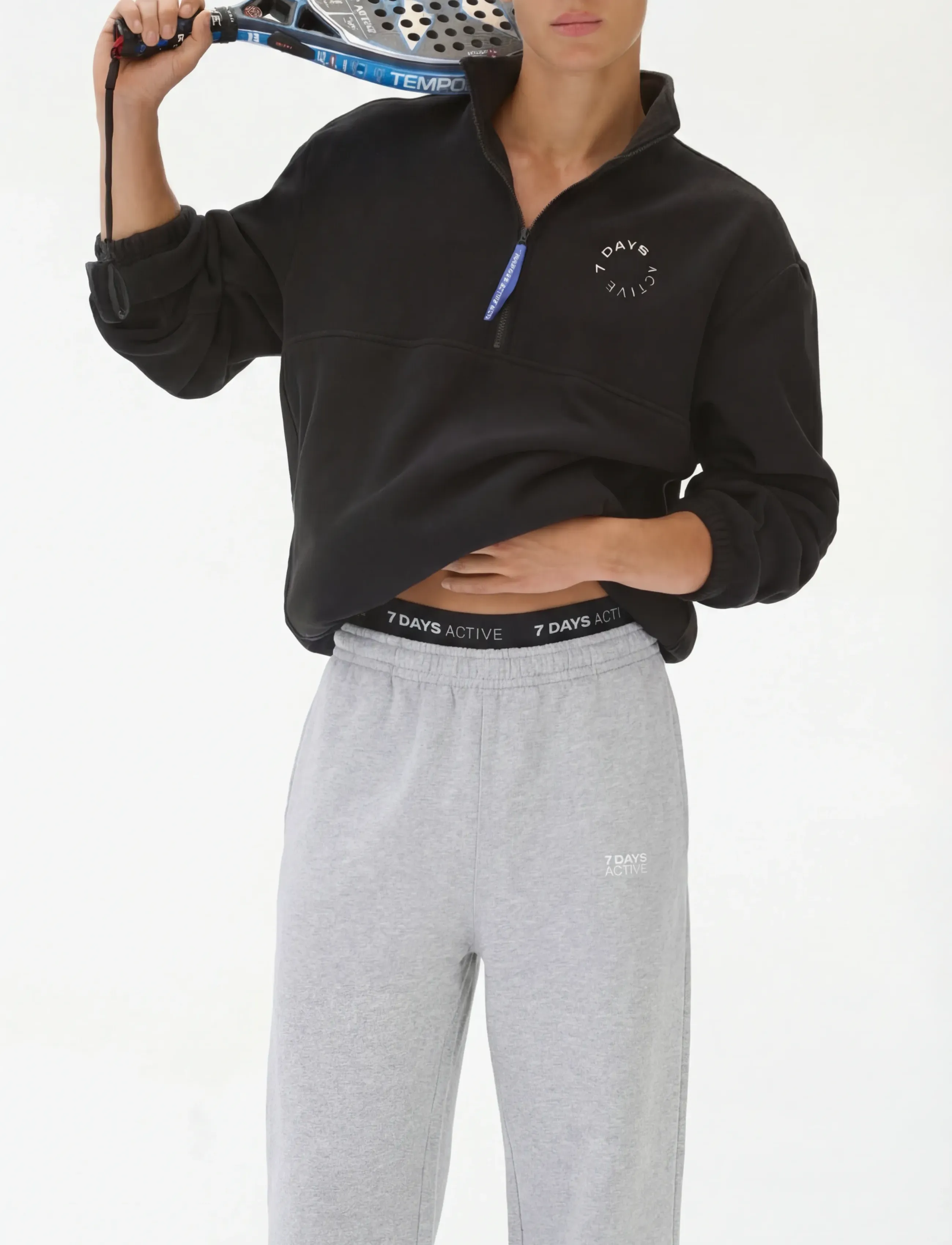 7 DAYS Active Regular Half Zip Fleece - Fleece-Pullover - 001 BLACK / black