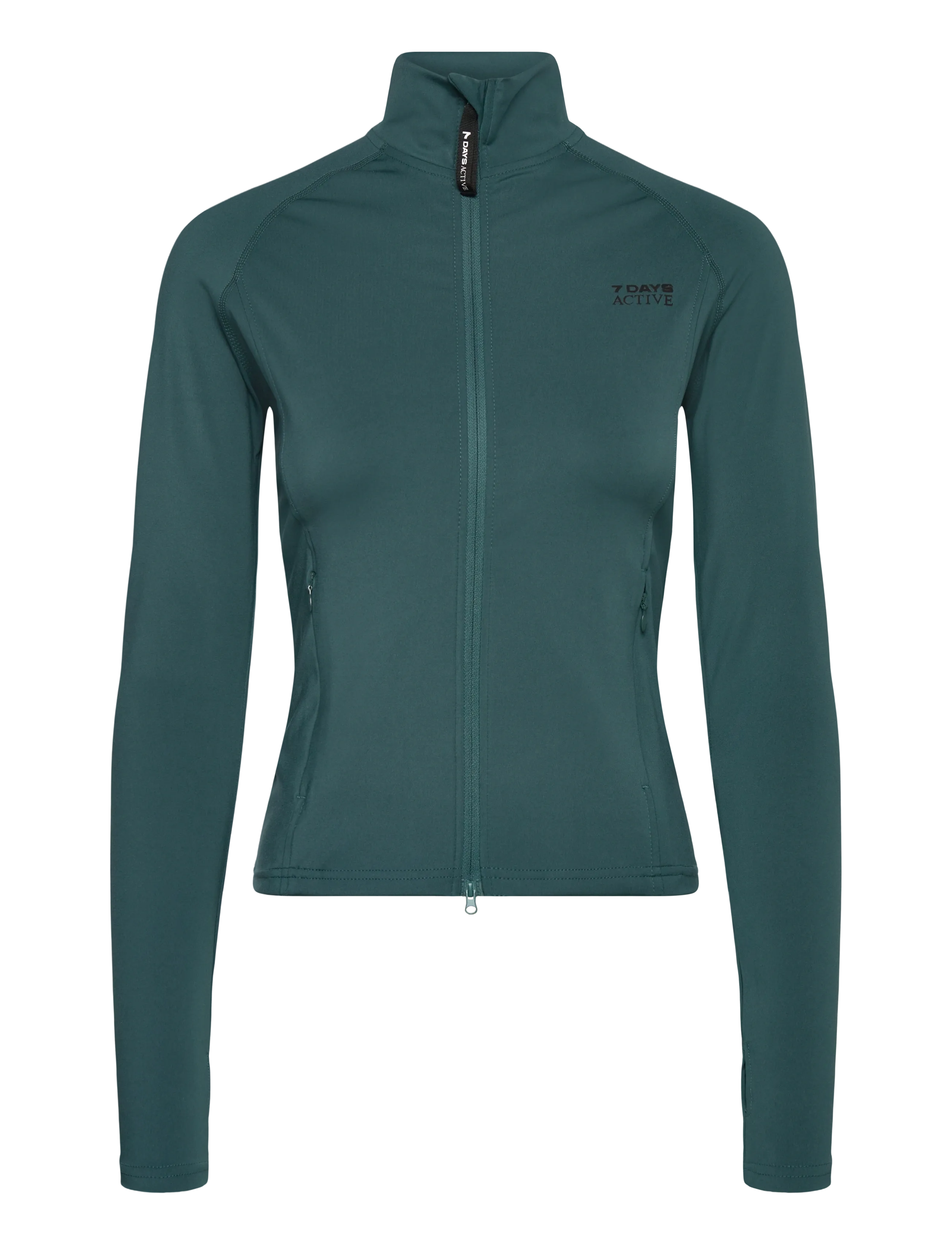 7 DAYS ACTIVE Womens Full Zip Running Oberteil Grün - L - Damen