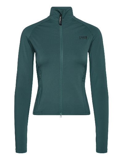 7 DAYS Active Womens Full Zip Running Top - Kleidung - 045 MEDITERRANEA / green