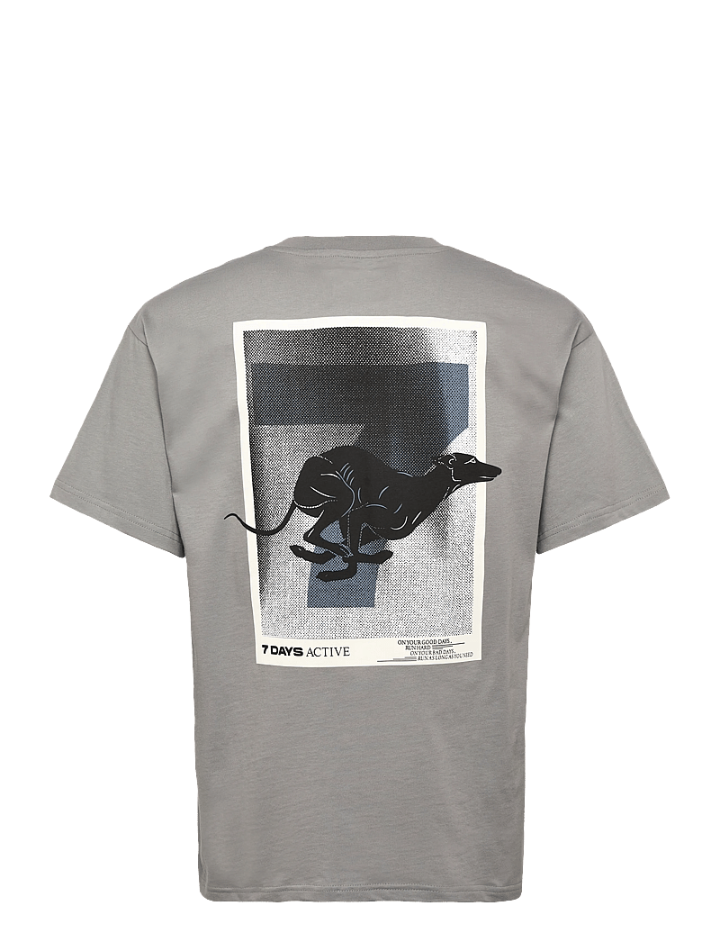 7 DAYS Active - Regular Race Line Tee - oberteile & t-shirts - 080 light grey - 1