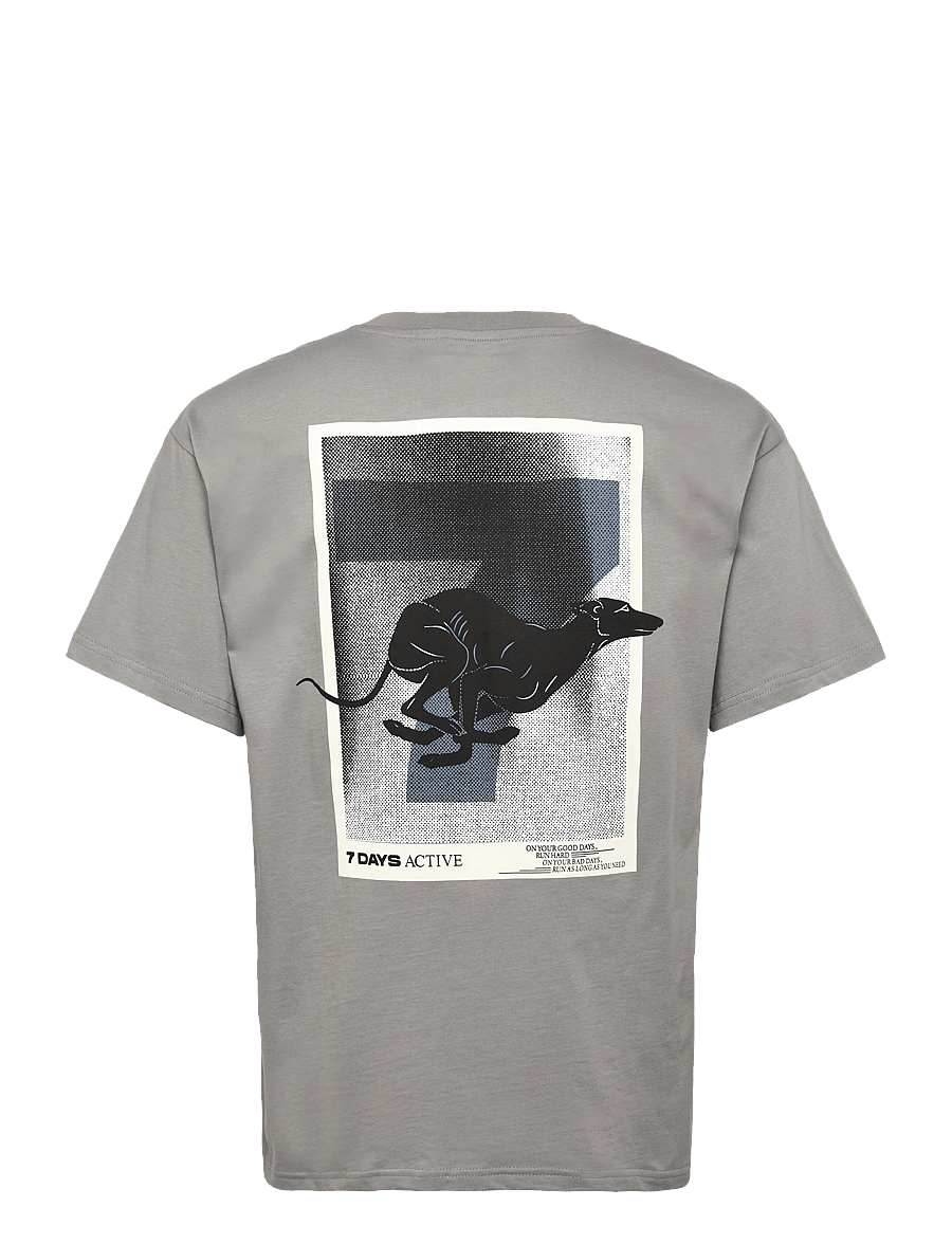 7 DAYS Active - Regular Race Line Tee - oberteile & t-shirts - 080 light grey - 2